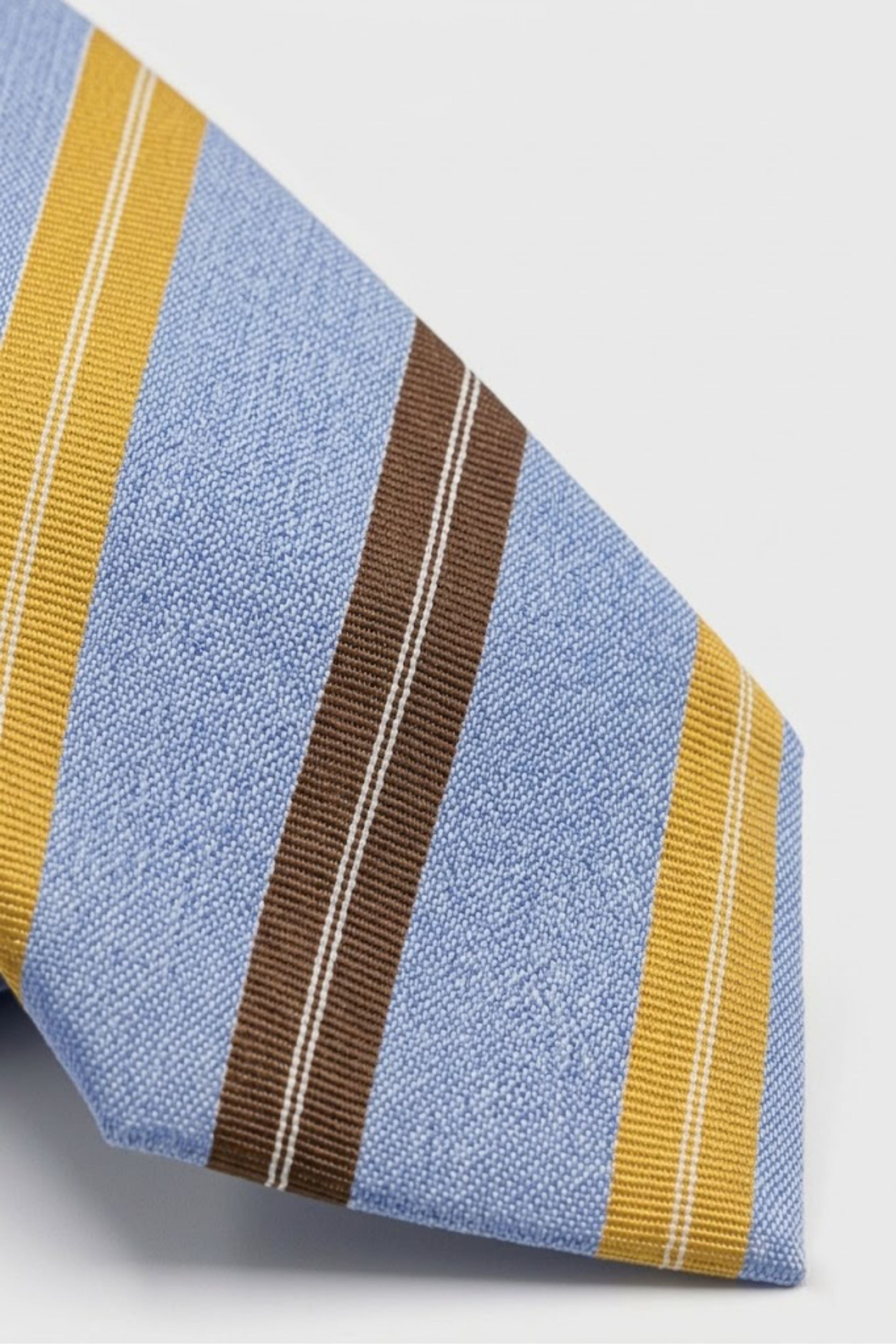 Cravate Jacquard en Soie à Rayures - -