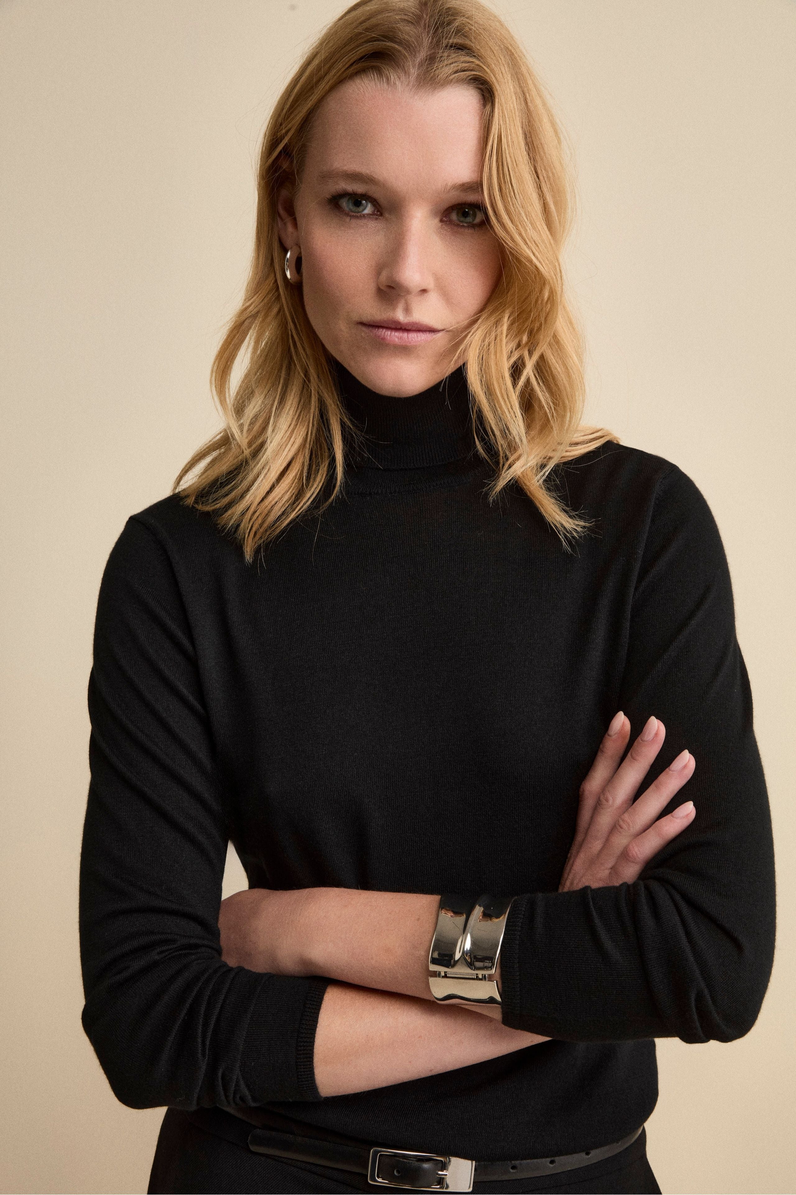 Extrafine Silk and Cashmere Turtleneck Sweater - BLACK