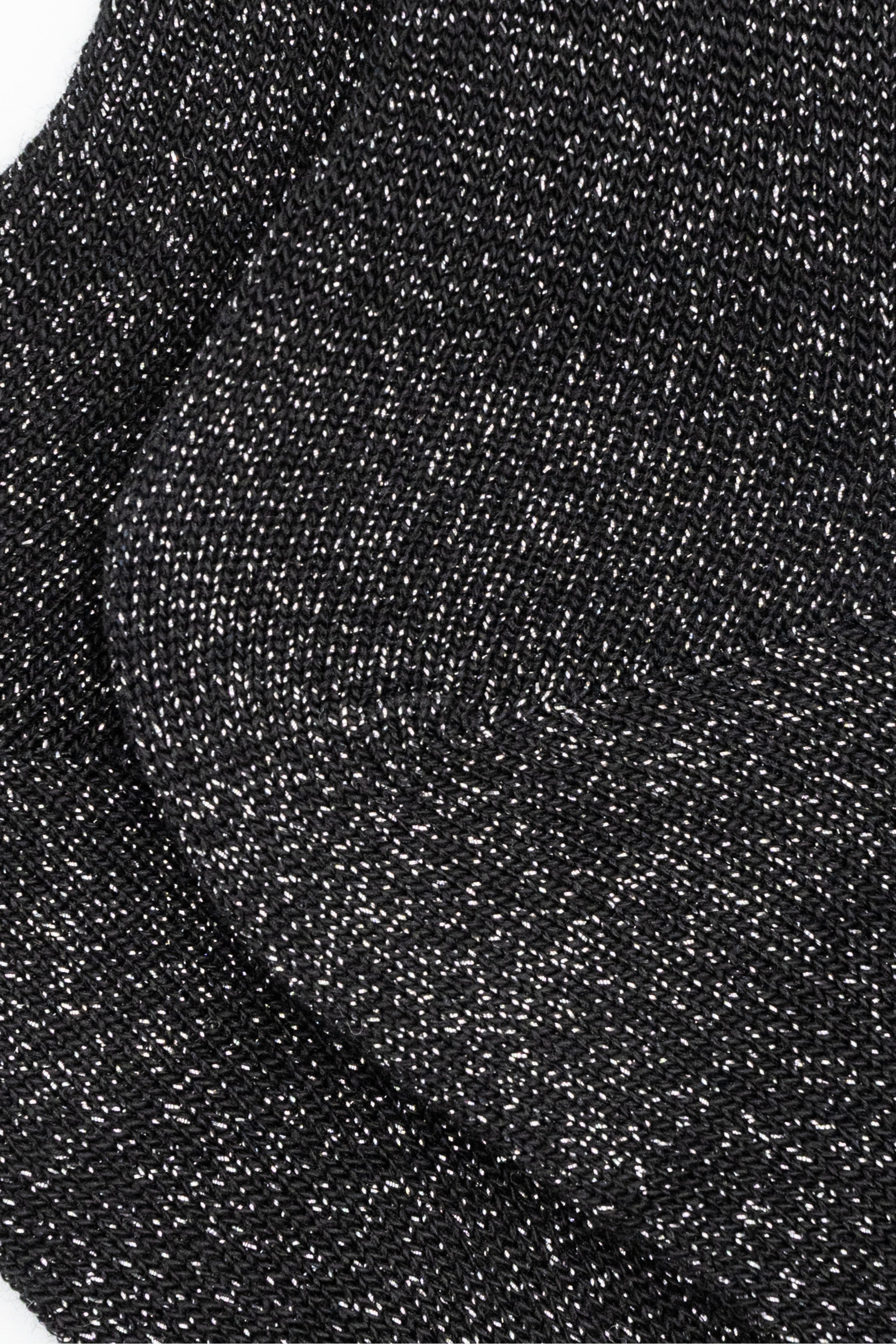Short Cotton Socks with Lurex - BLACK