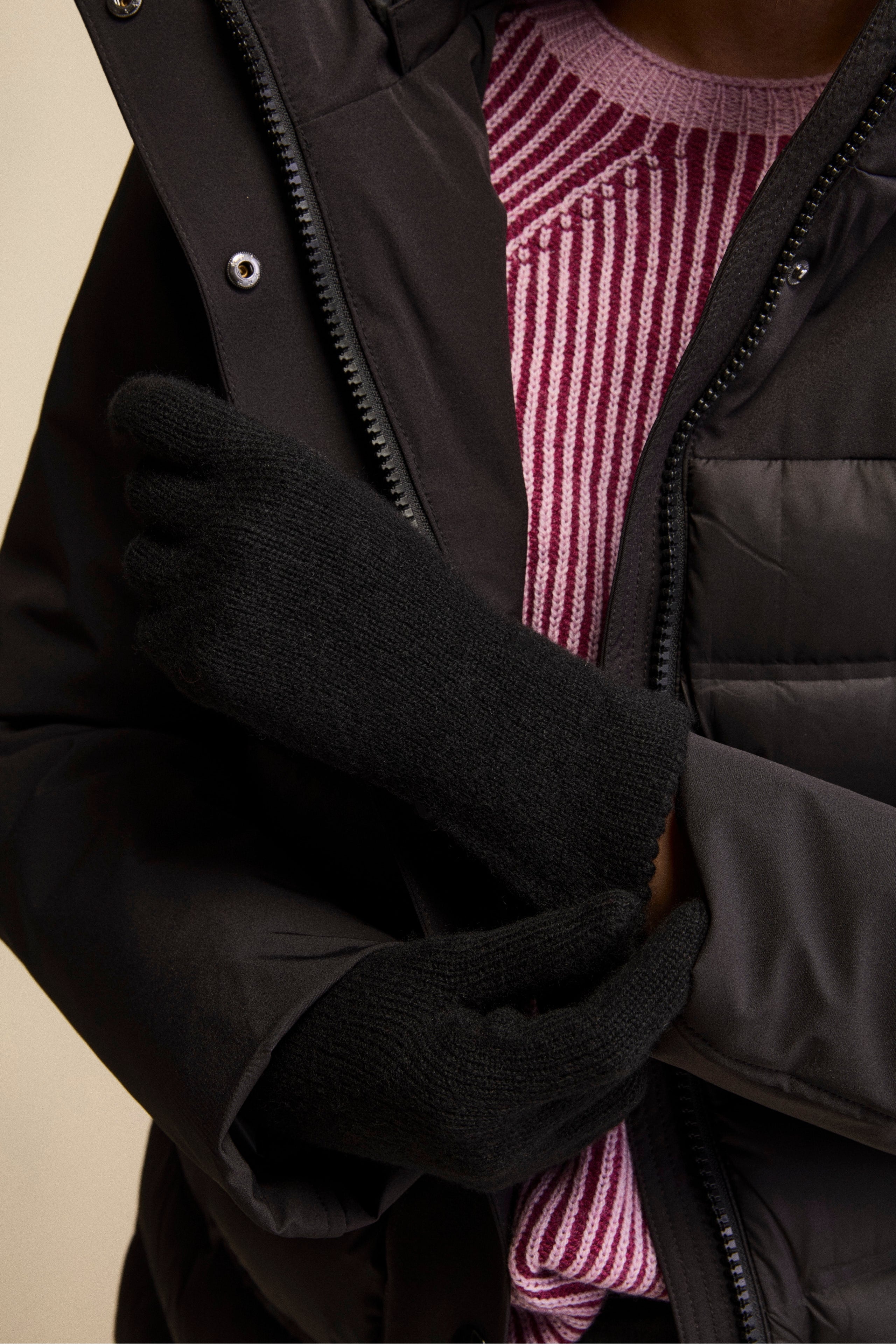 Cashmere gloves - BLACK