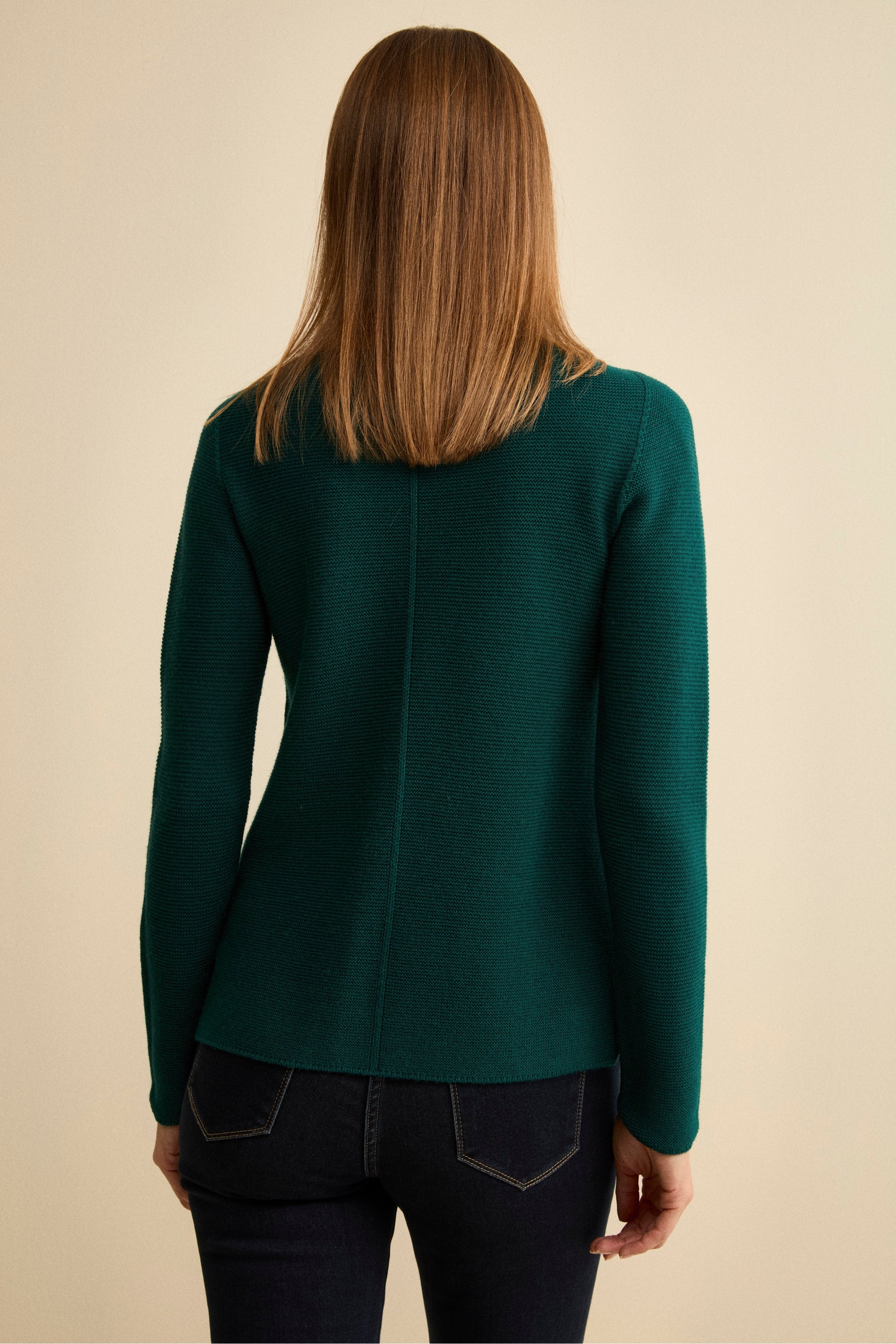Boat Neck Sweater in Merino Wool - GREEN