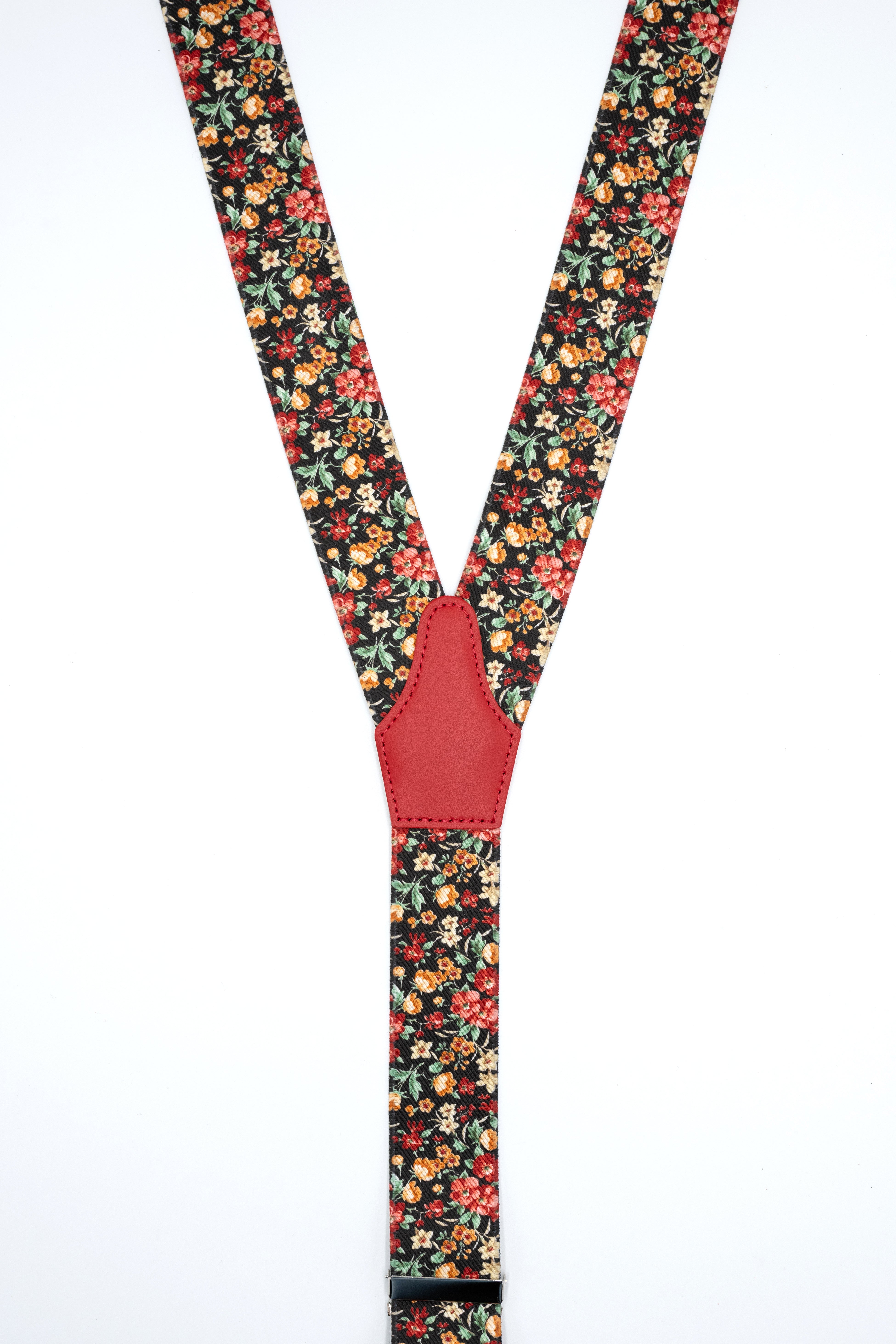 Bretelle Fantasia con Clip e Asole in Pelle - FANT. BLU/ROSSO