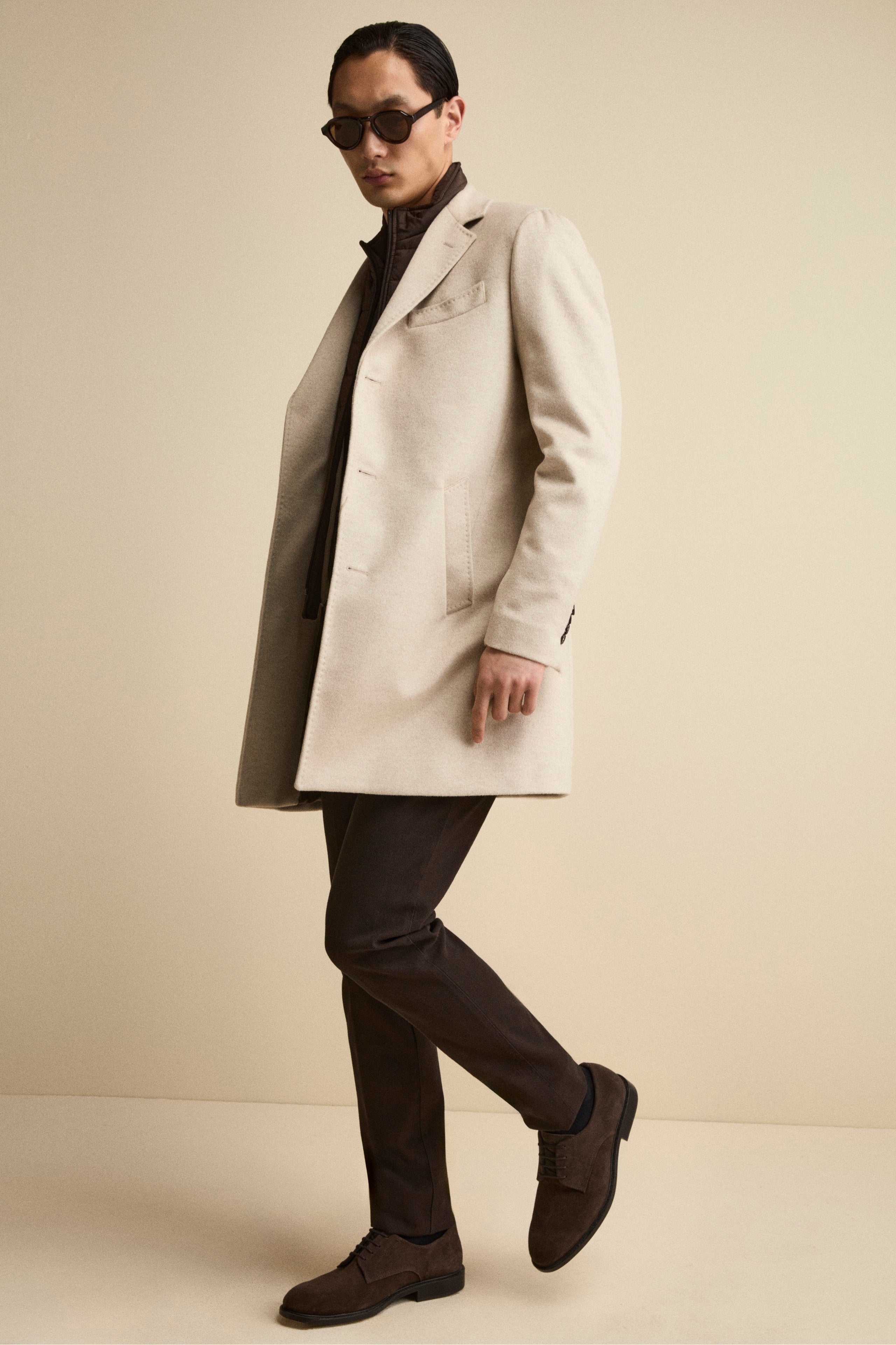 Wool and cashmere coat - BEIGE