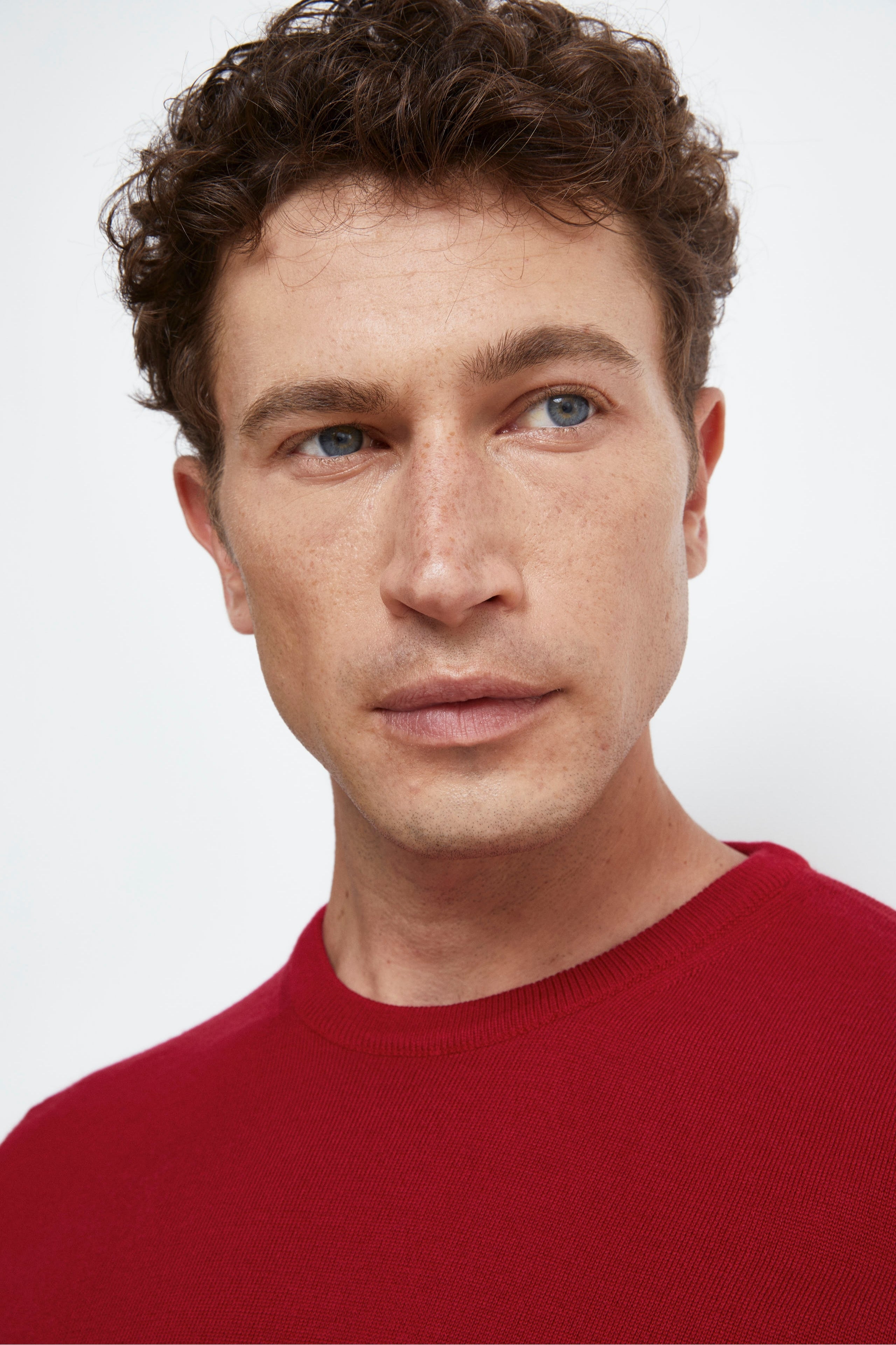 Pullover Girocollo in Lana Merino - ROSSO