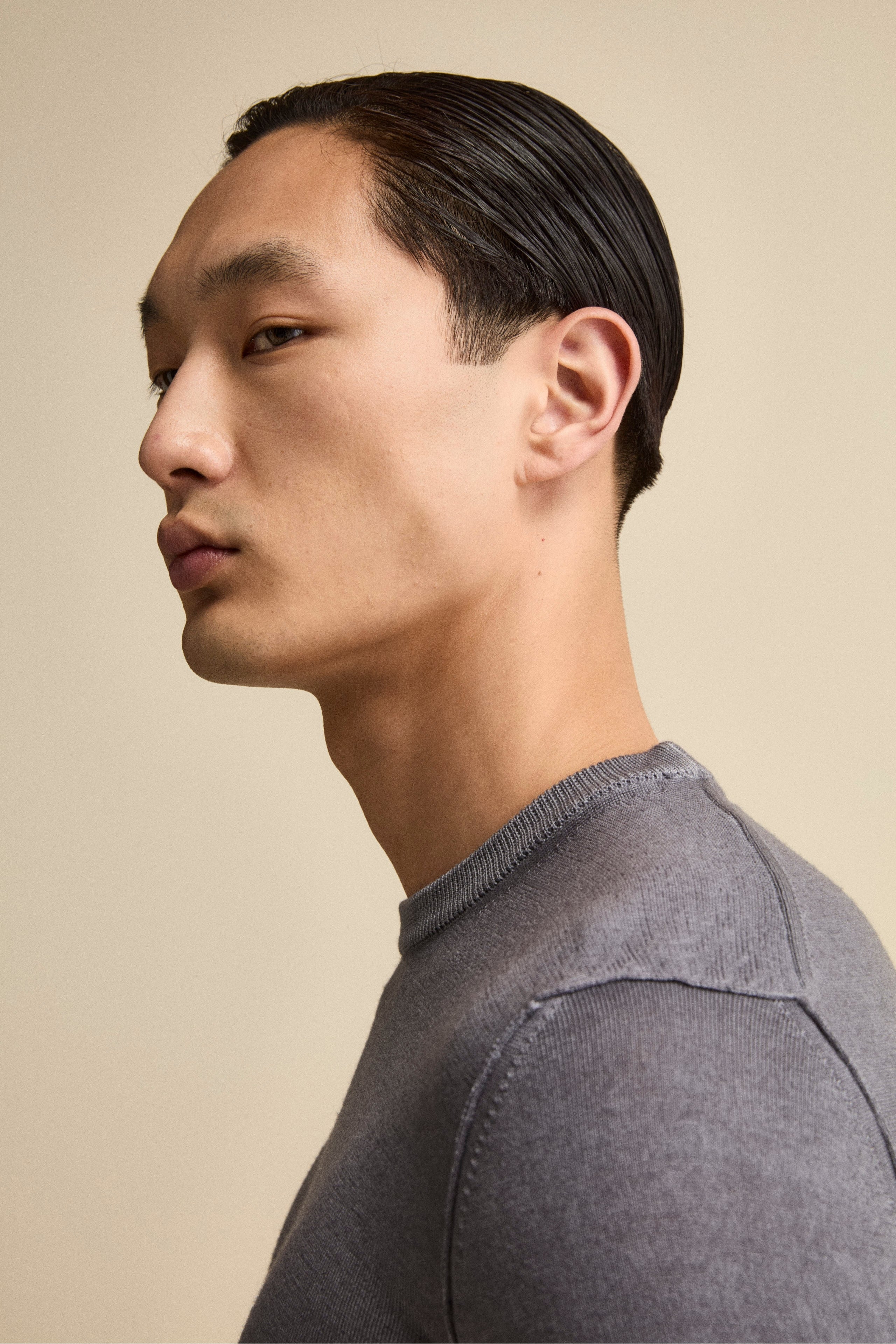 Extrafine Merino Wool Crew Neck - Steel grey