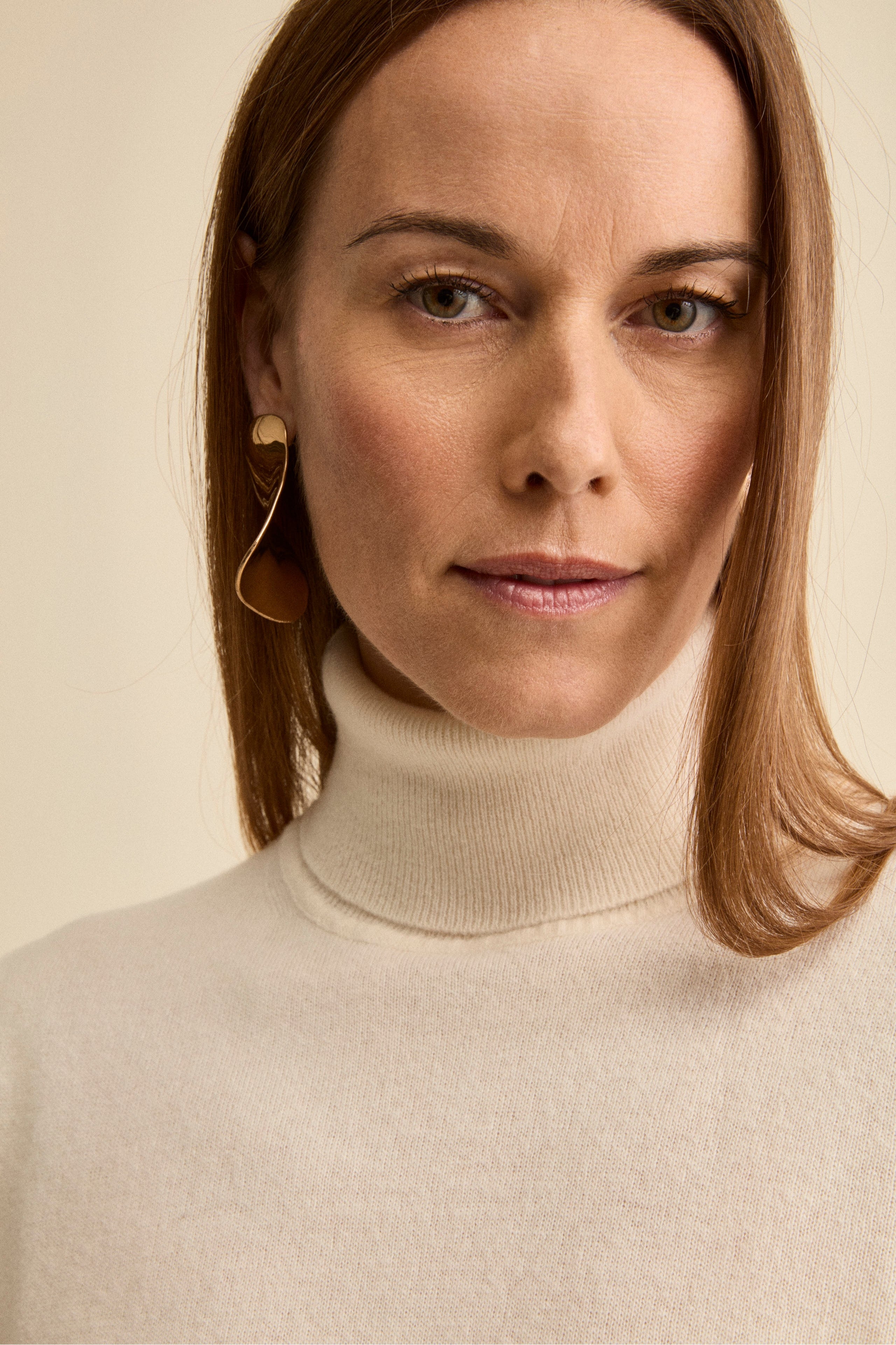 Wool and cashmere turtleneck - Cream white