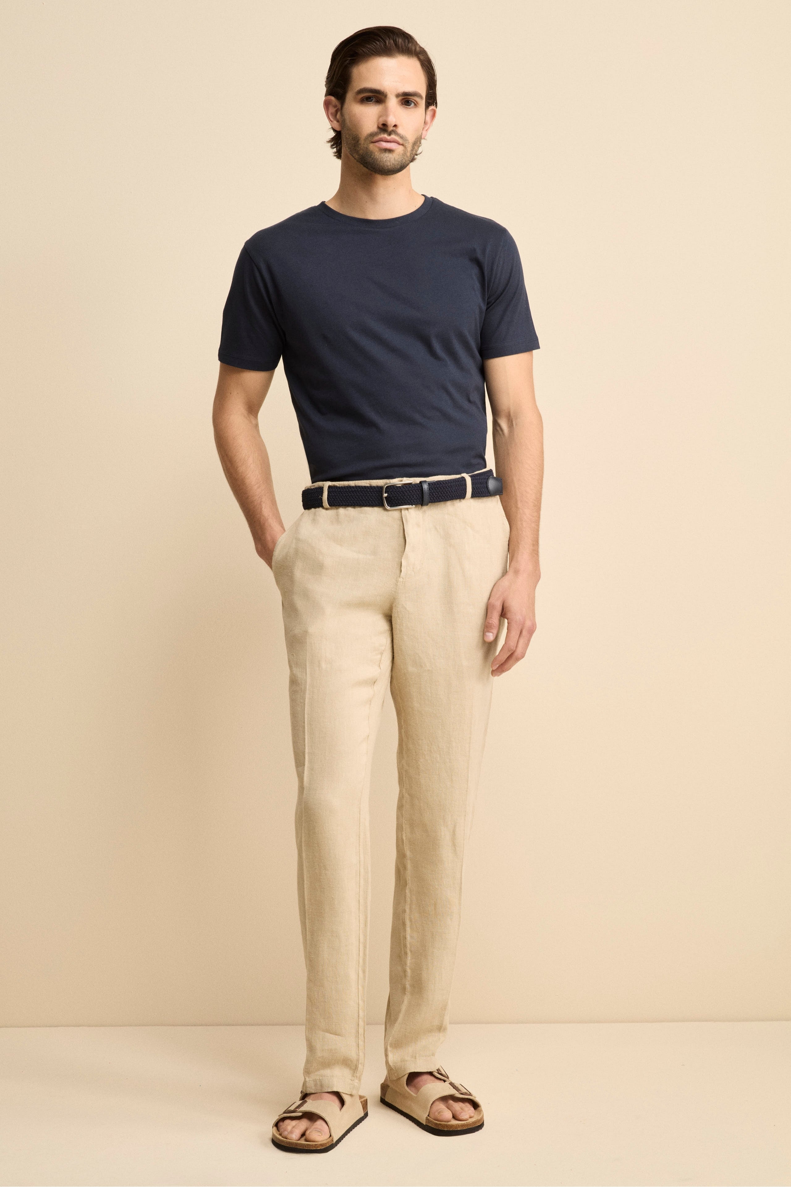 Pantalone Morbido in Lino - BEIGE