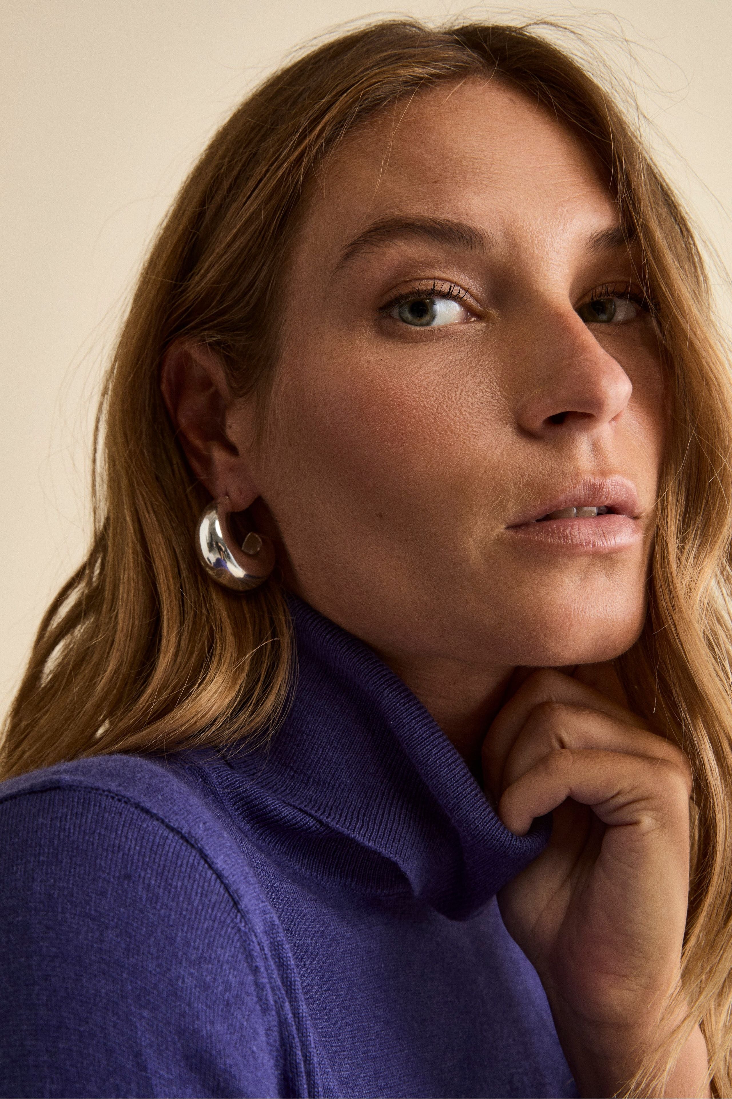 Extrafine Silk and Cashmere Turtleneck Sweater - Medium blue