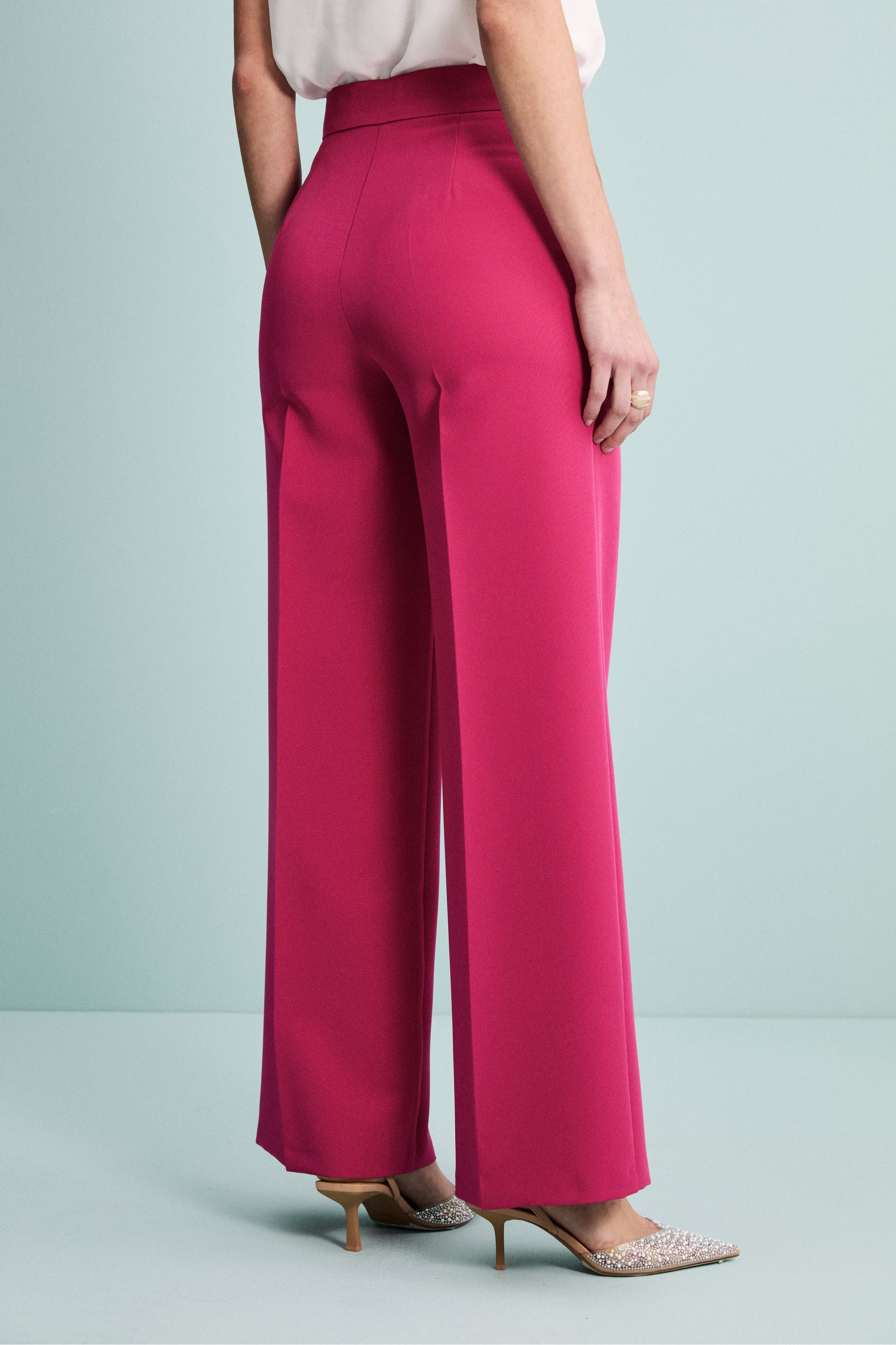 Pantalone Elegante a Gamba Larga - CICLAMINO