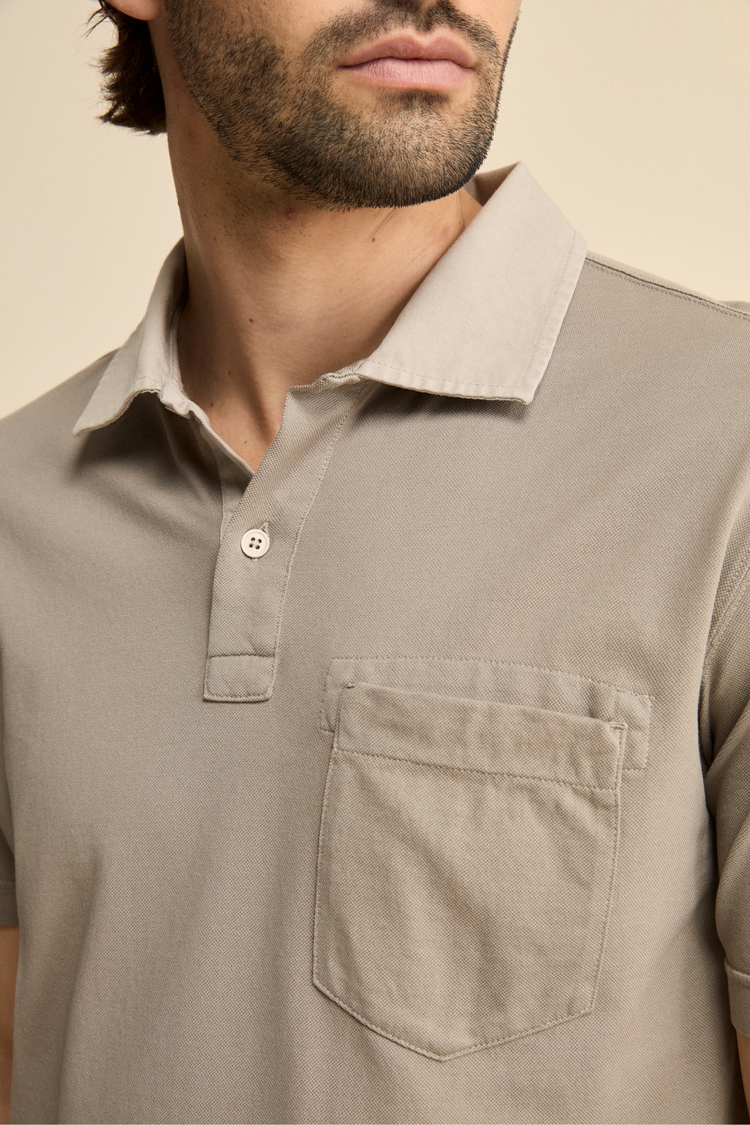 Polo Piquet in Filo di Scozia con Taschino - TORTORA