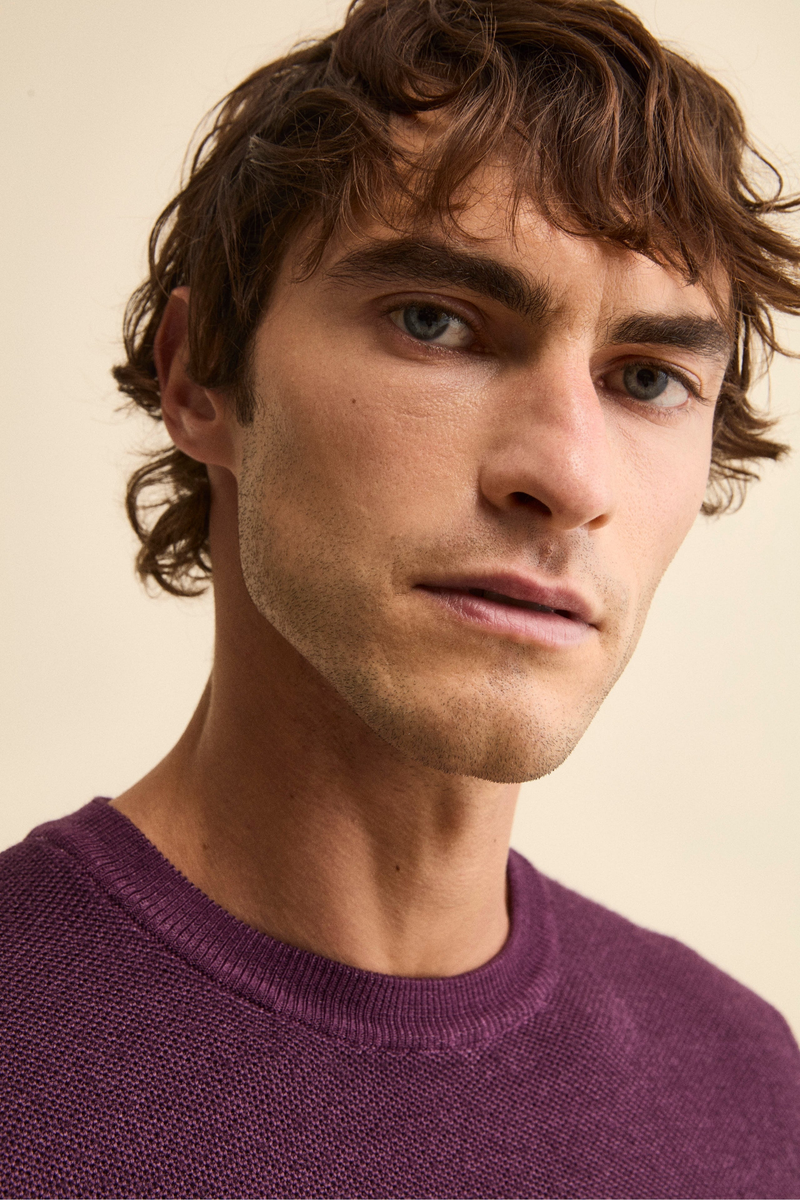 Honeycomb wool sweater - VIOLET