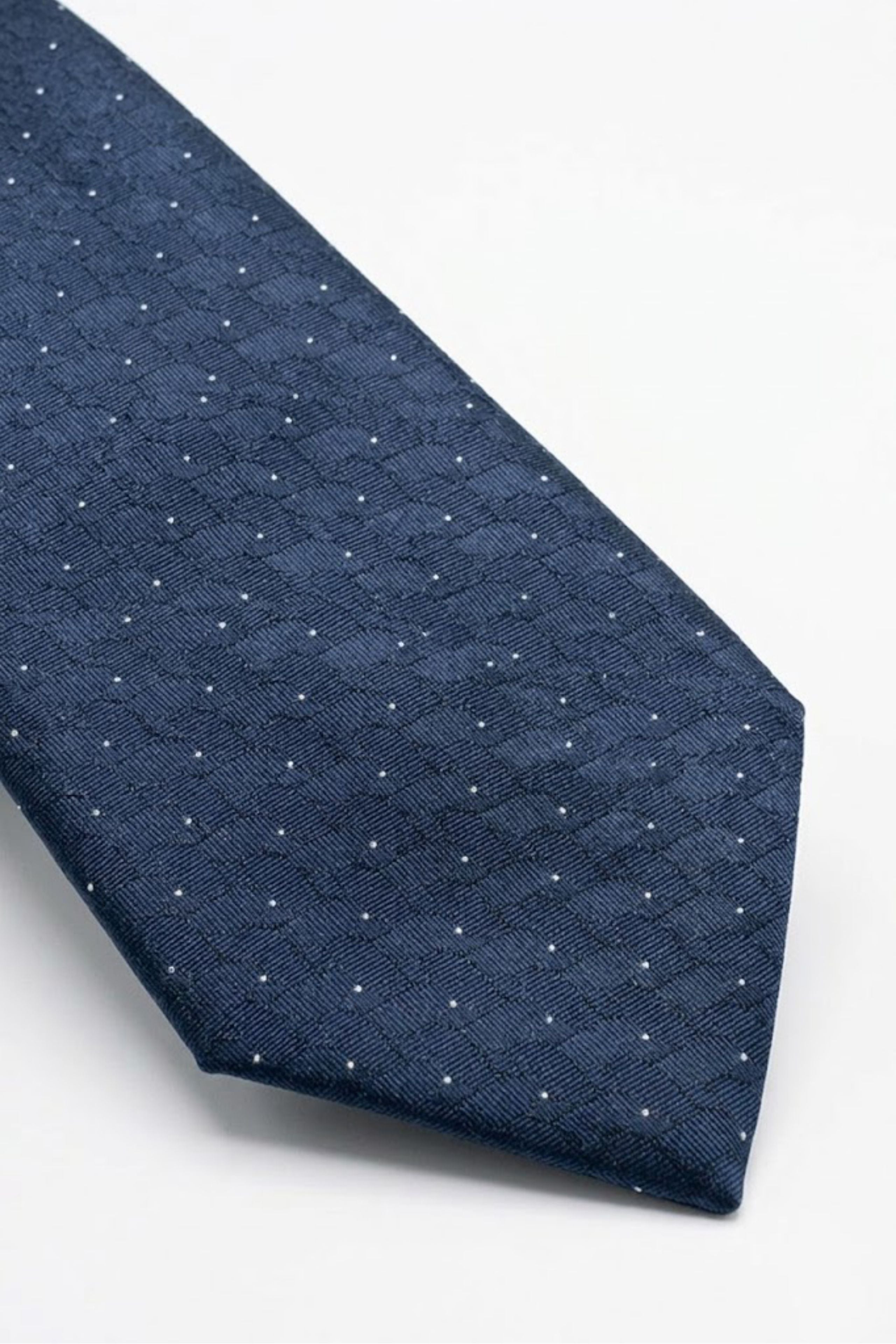 Cravate en Soie à Motif Chevron - Chevrons bleus