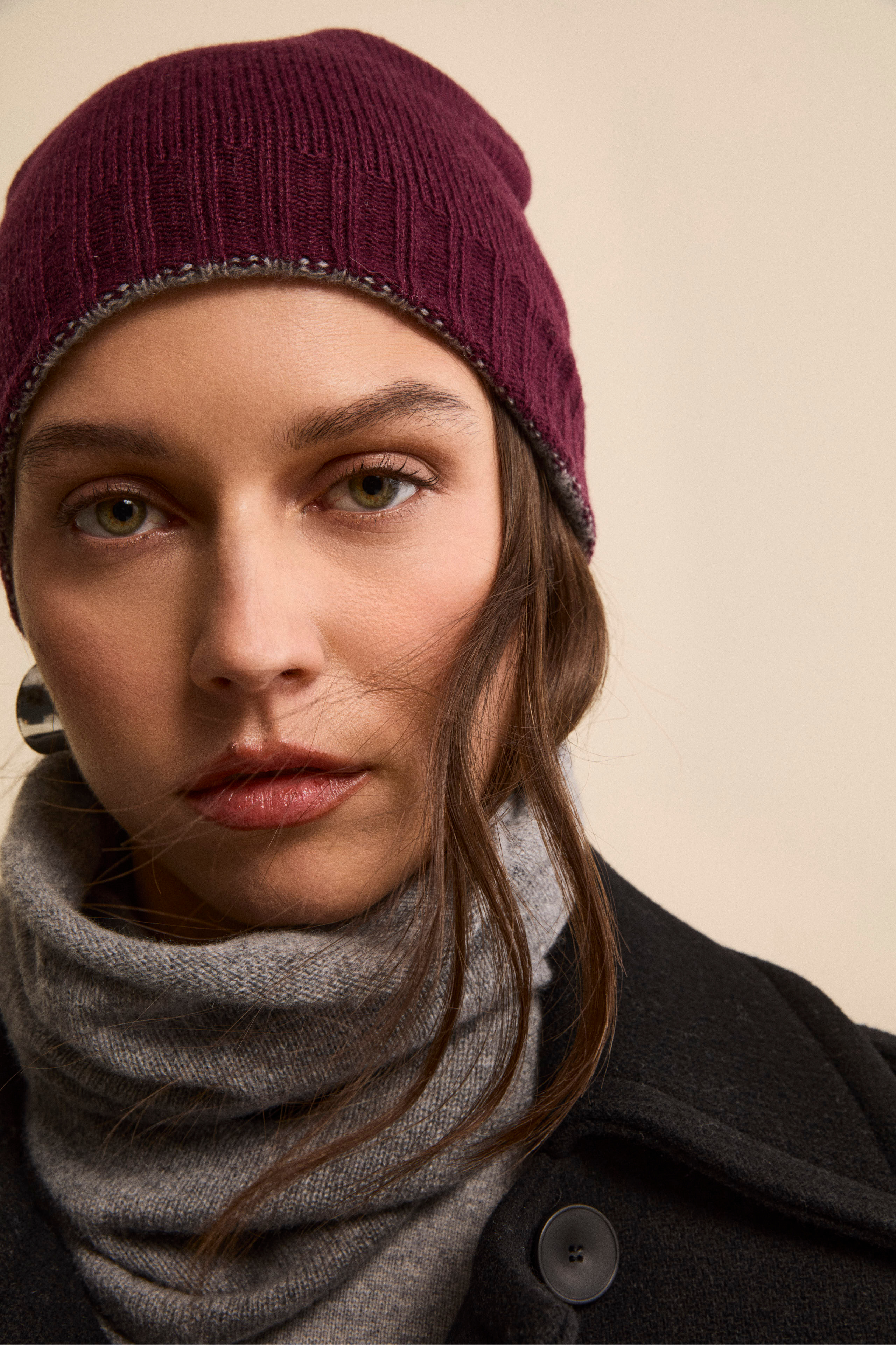 Cashmere beanie - Cream/Beige