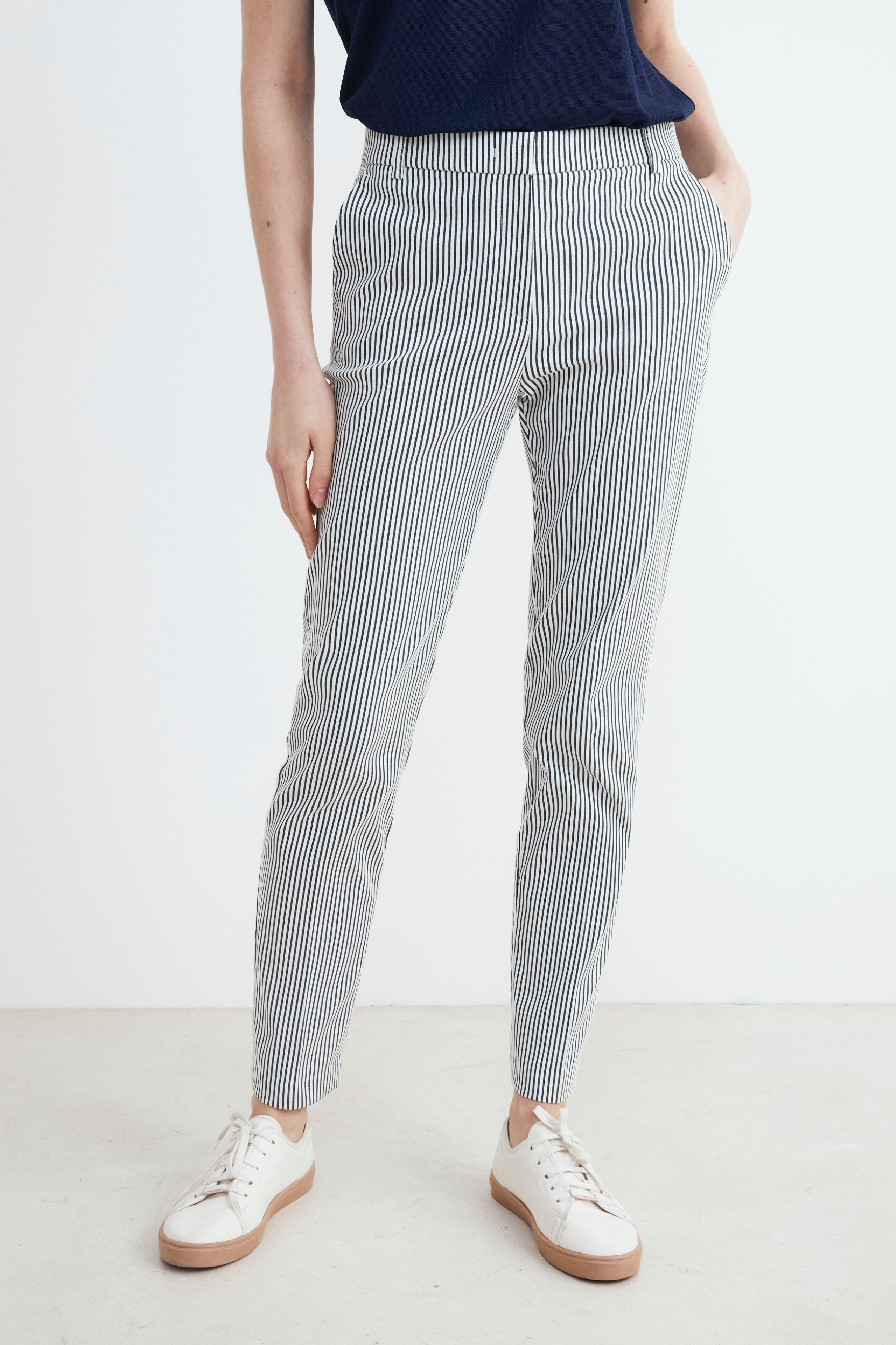 Pantaloni gessati a righe - BLU RIGATO