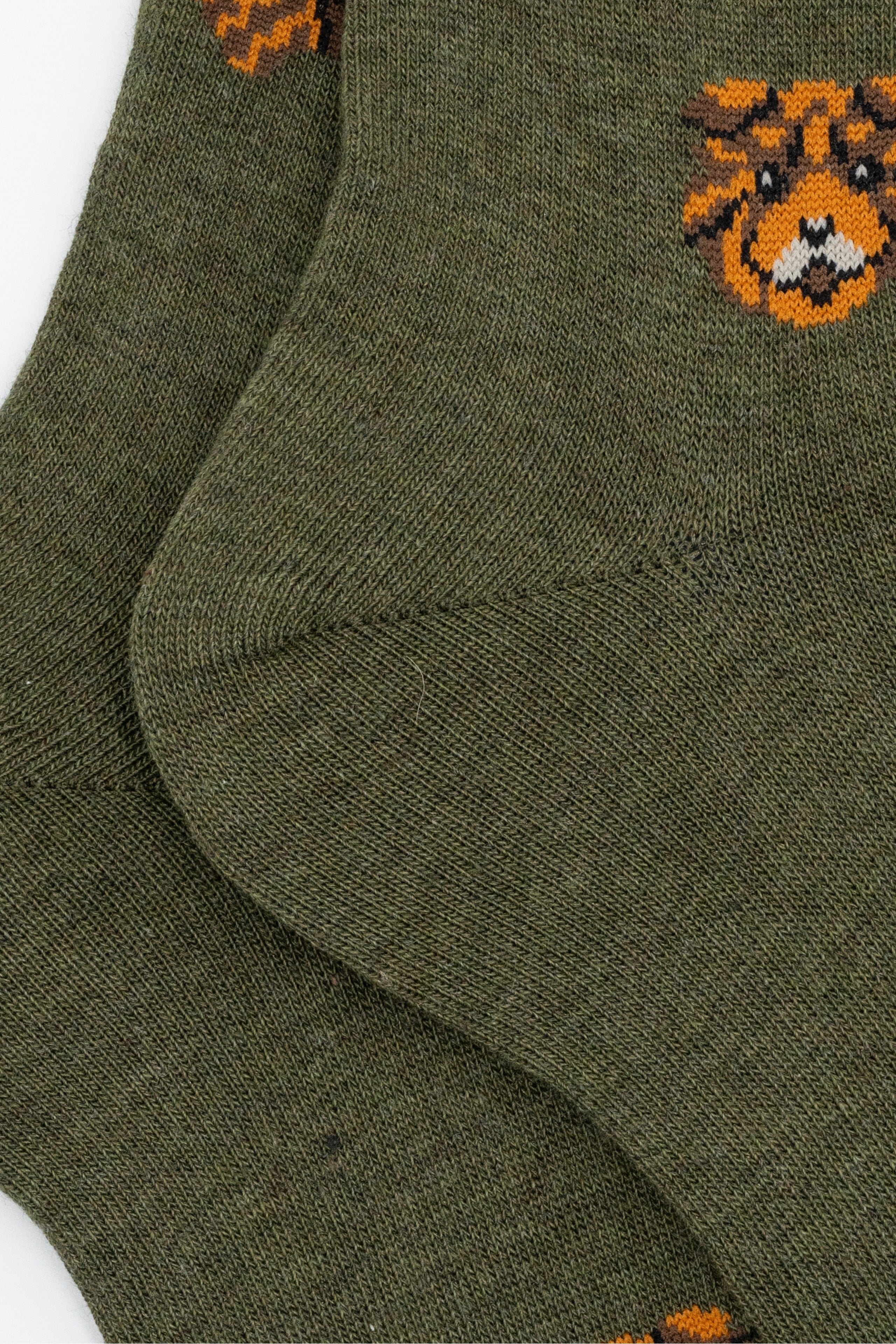 Long Cotton Socks with Dog Pattern - GREEN