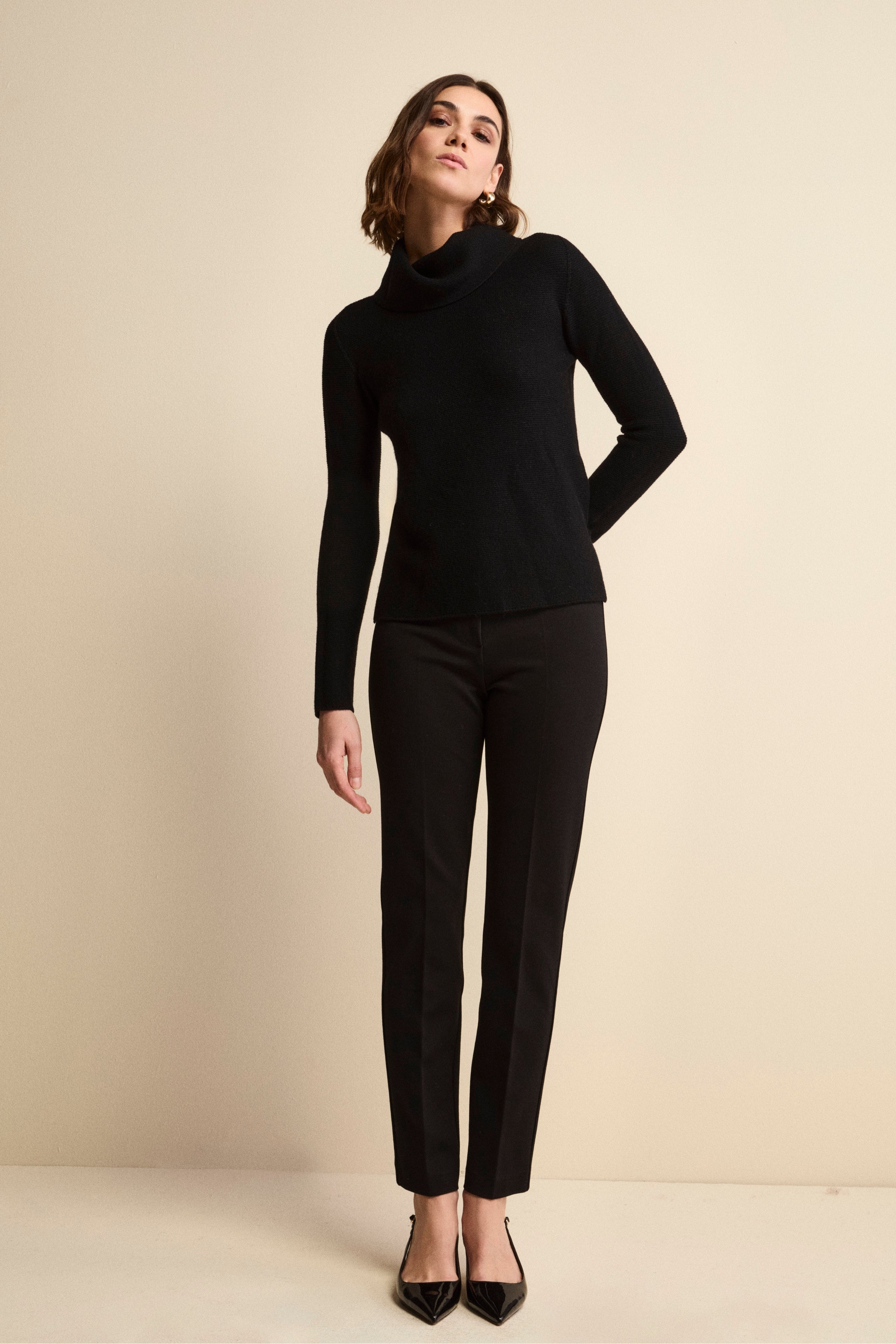 Cigarette trousers - BLACK