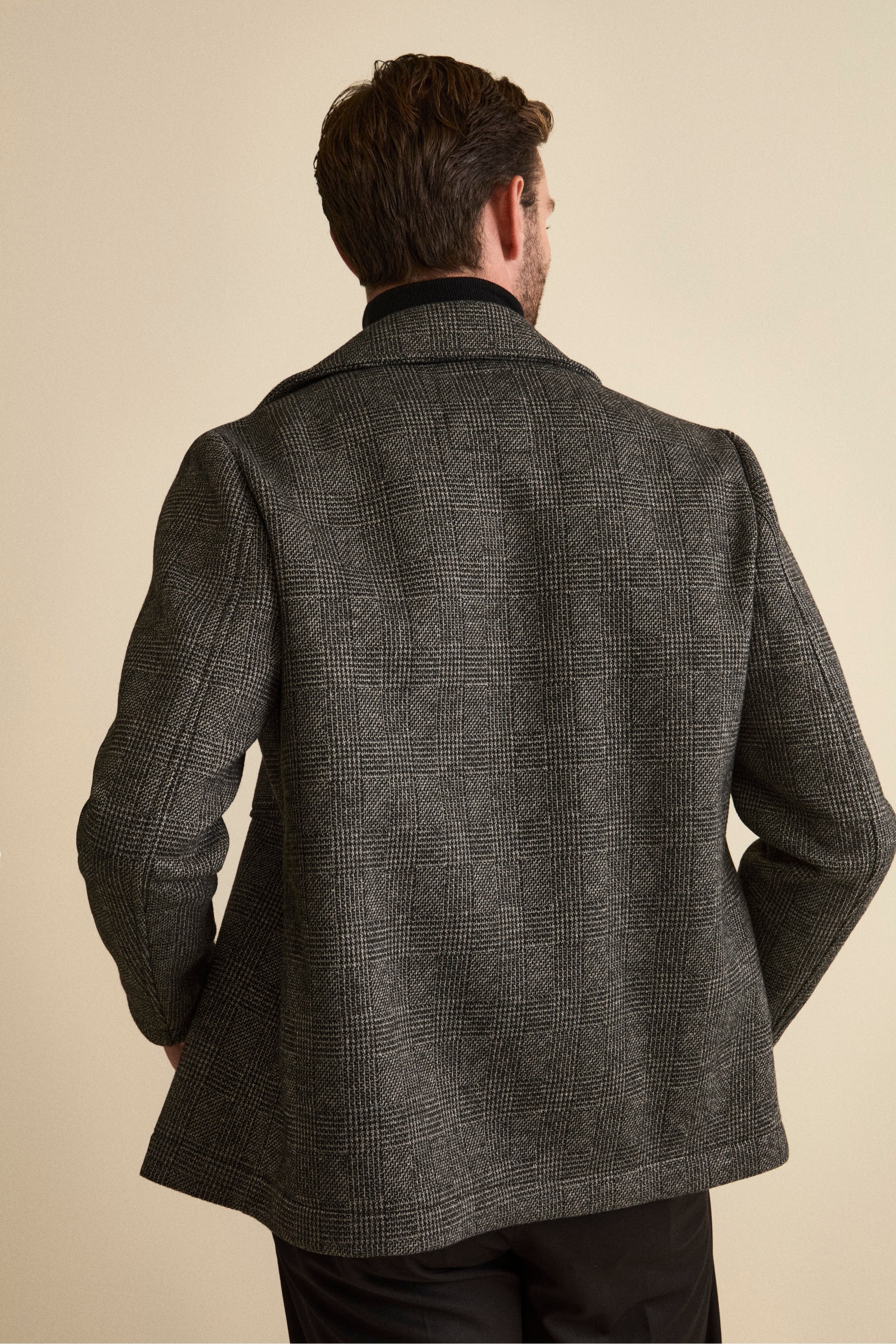 Worker Jacket in Prince of Wales Check - P-Poule Grey