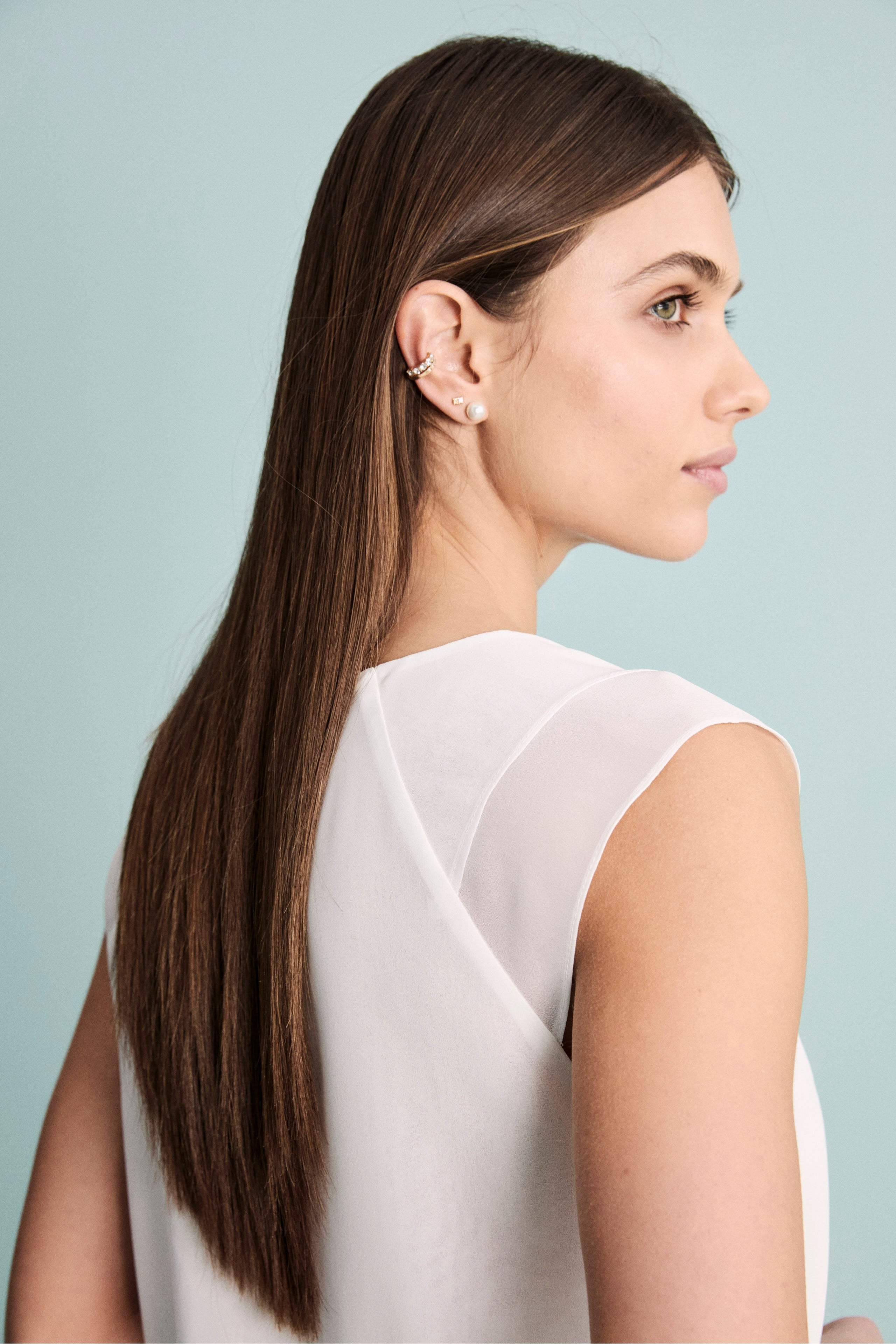 Top Georgette Girocollo da Cerimonia - PANNA