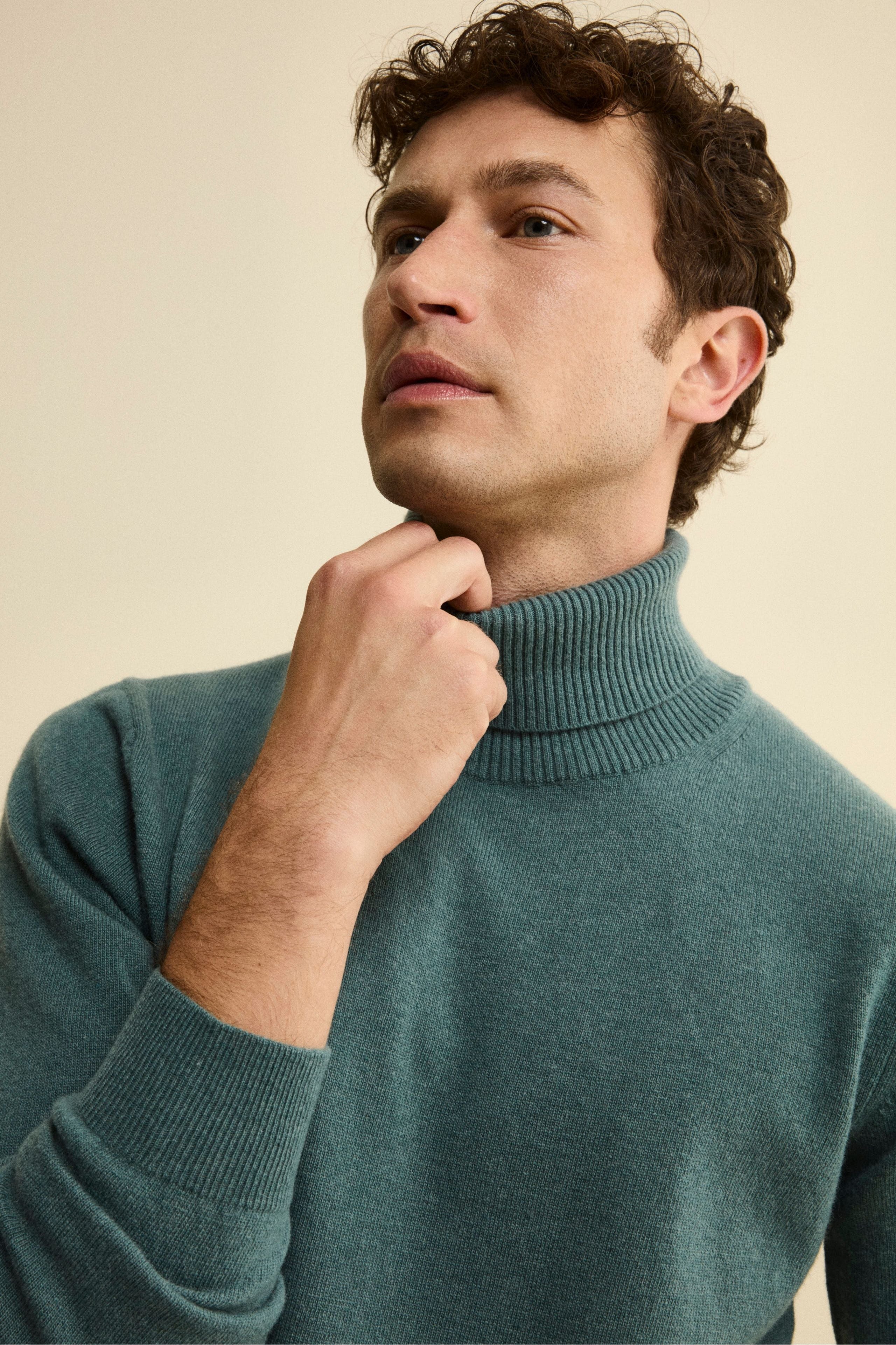 Wool and cashmere turtleneck - GREEN