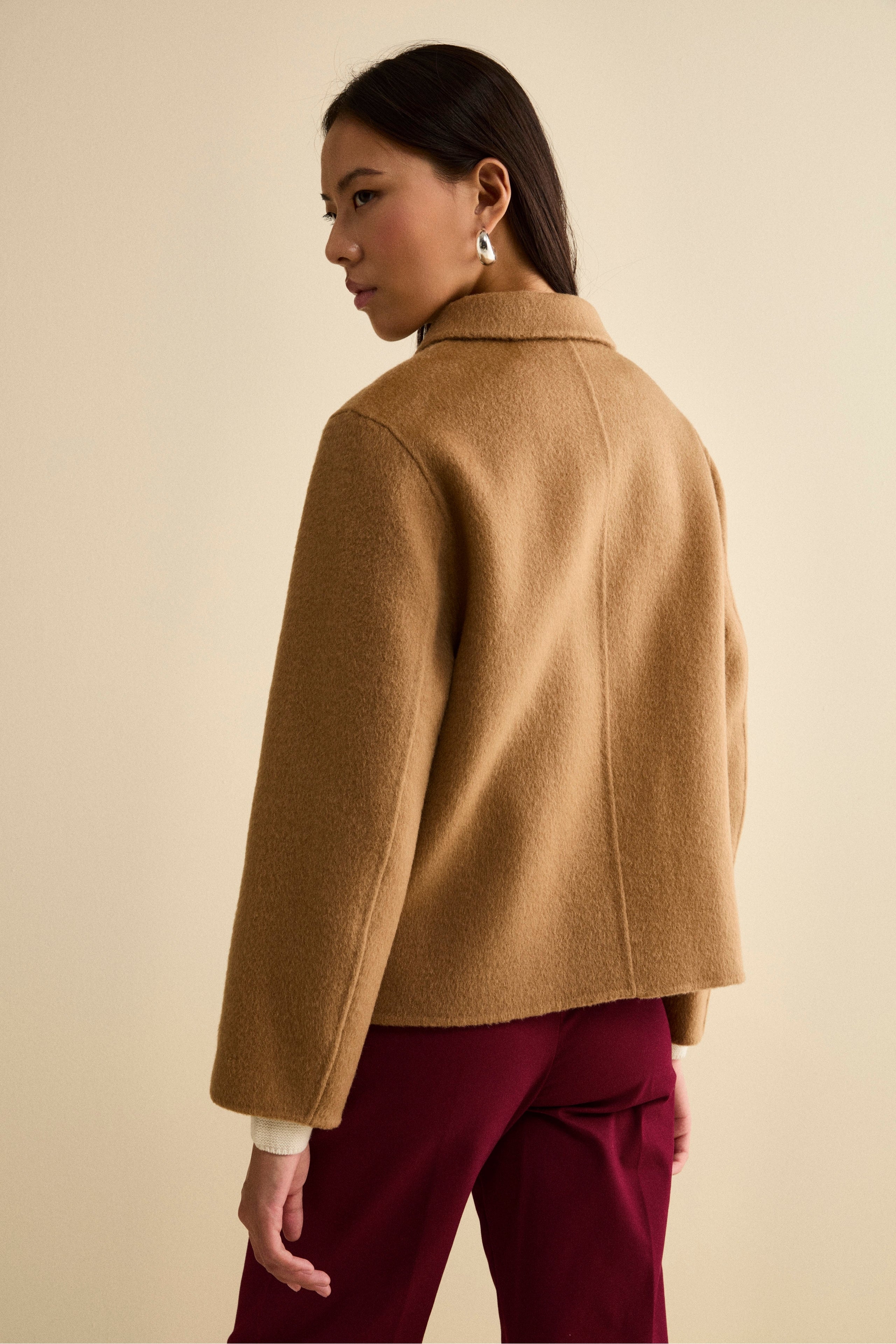 Short Wool Coat - CAMEL