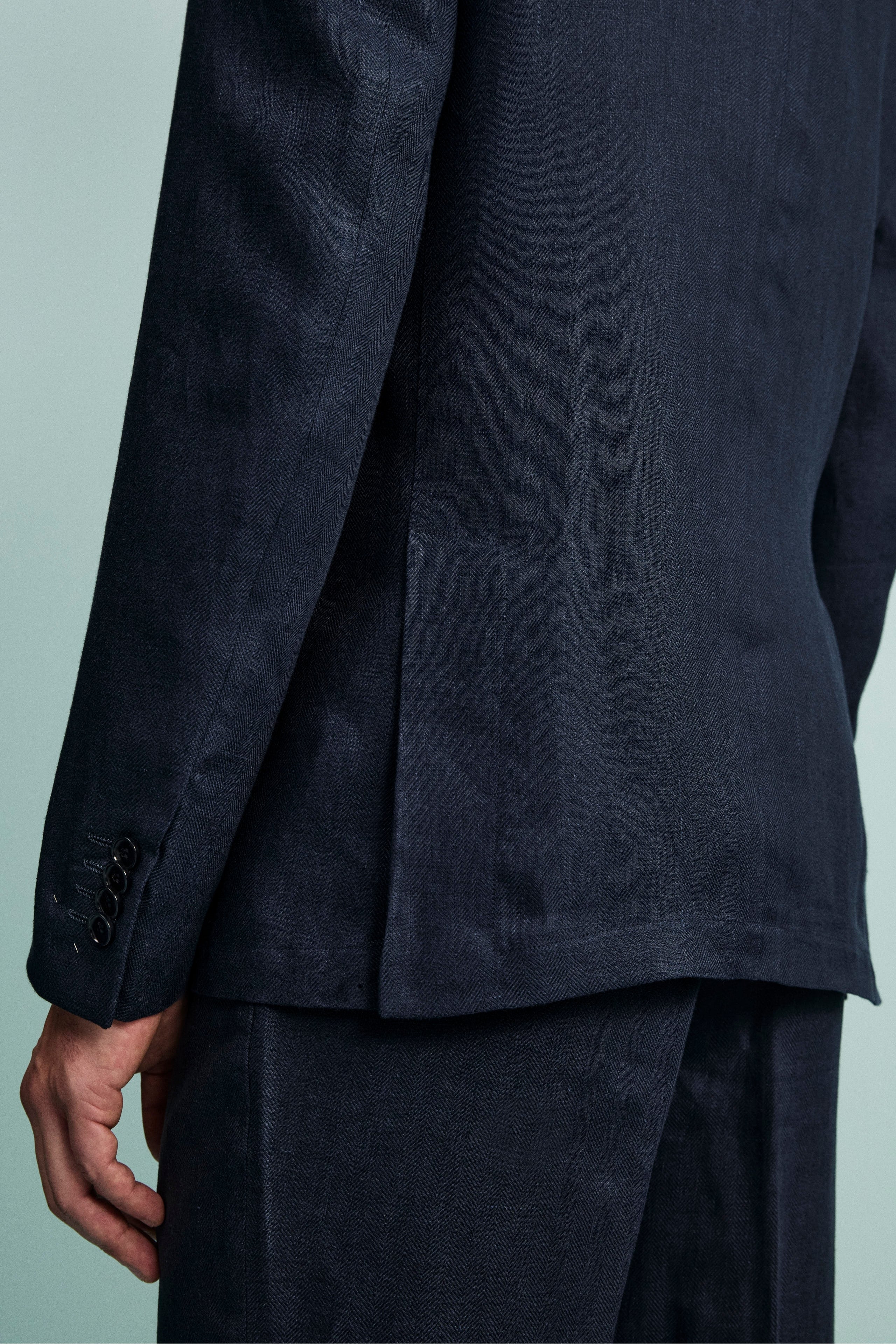 Abito Spigato Monopetto in Lino - NAVY