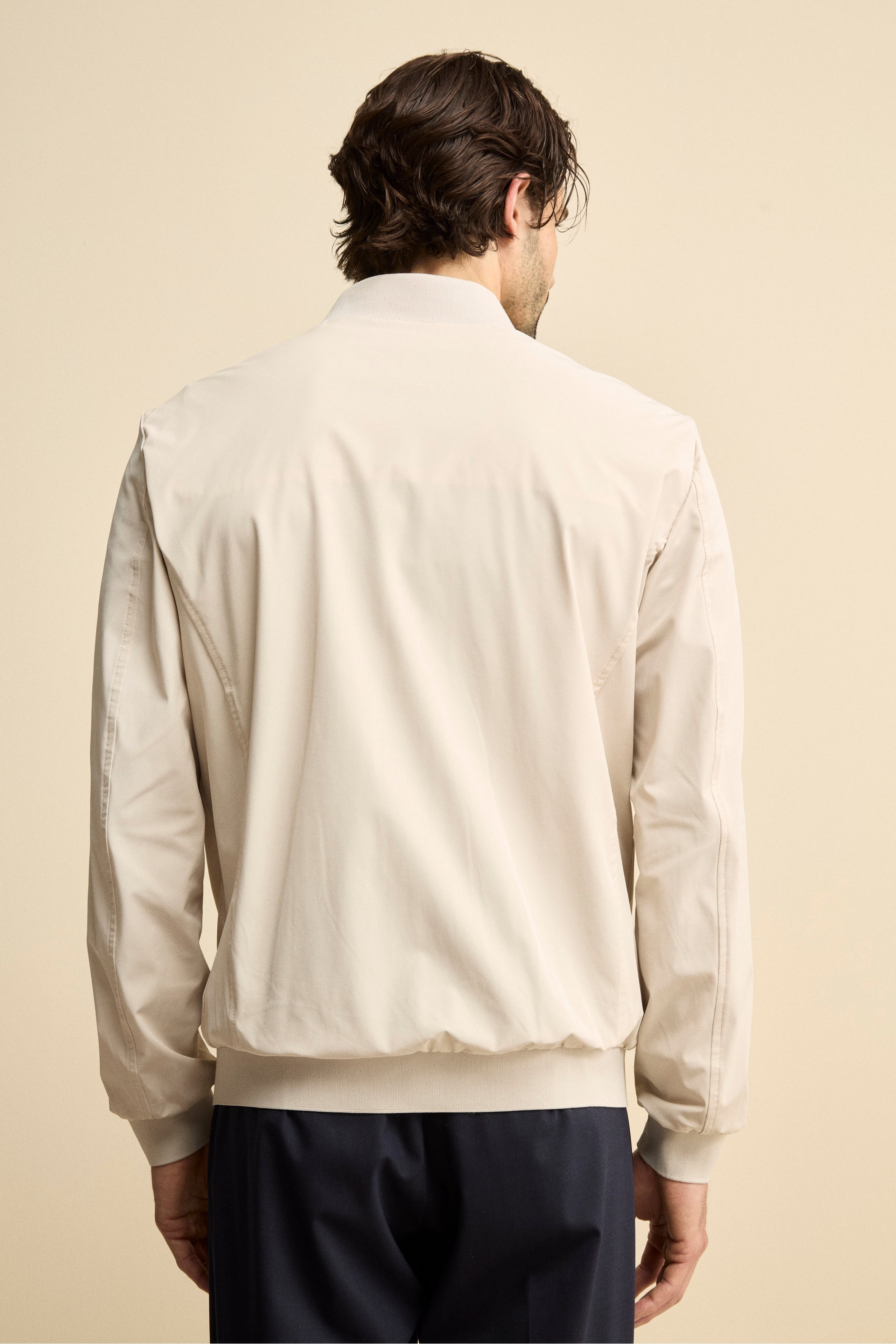 Giubbotto Leggero con Bordi in Maglia - GHIACCIO