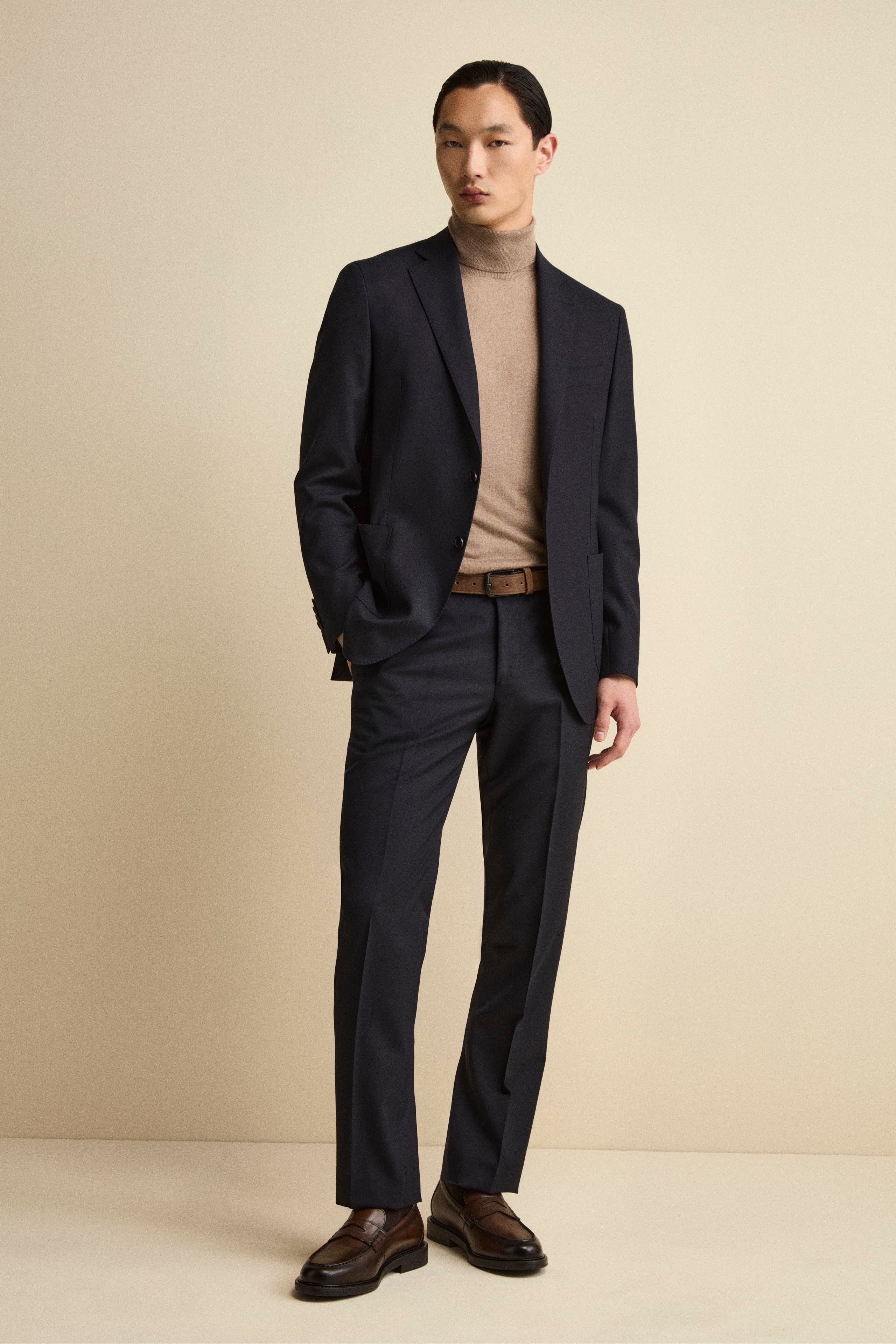 Half-Lined Regular-Fit Suit in Virgin Wool - BLUE