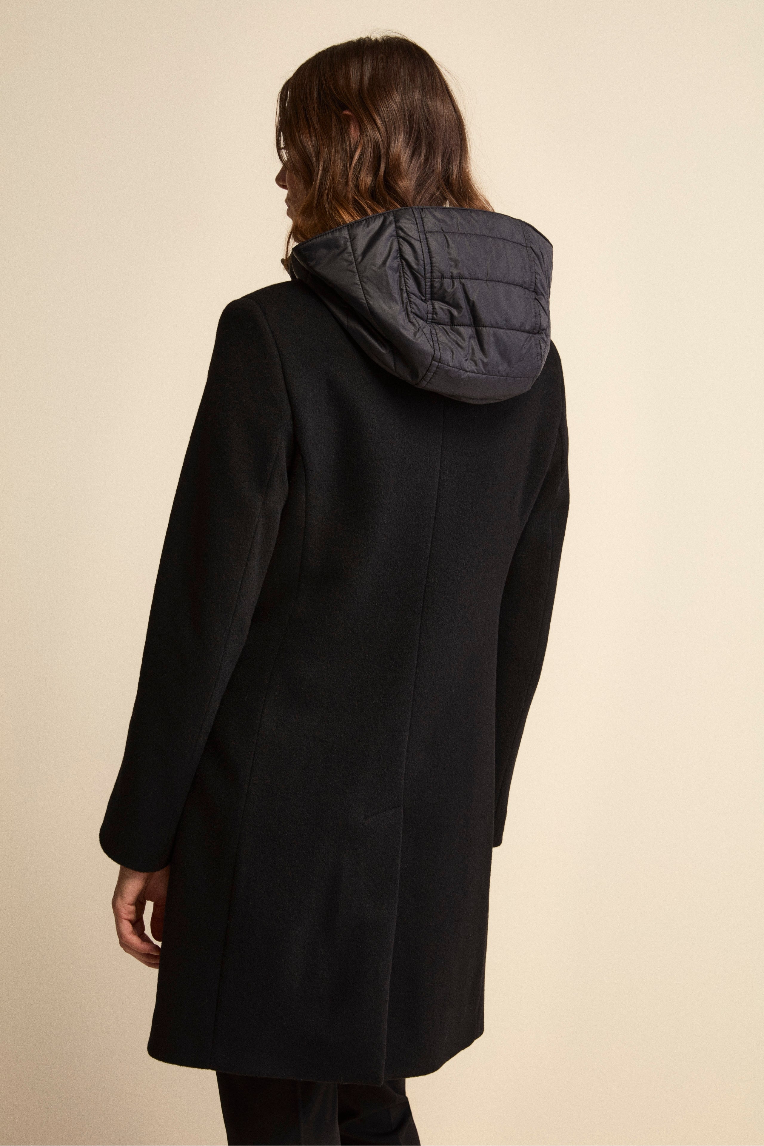Coat in wool and cashmere - BLACK