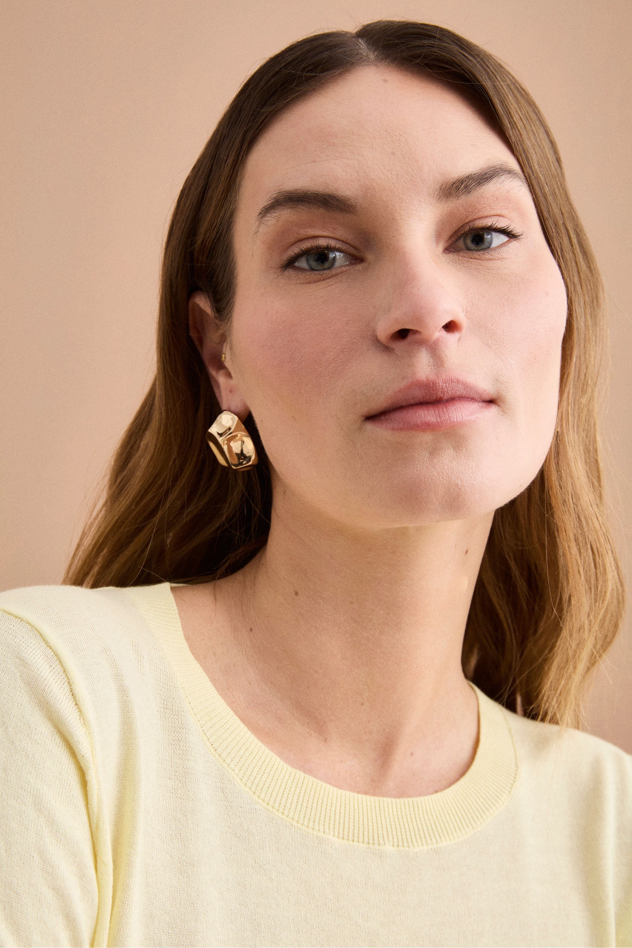 Maglia Girocollo Boxy in Cotone - BURRO