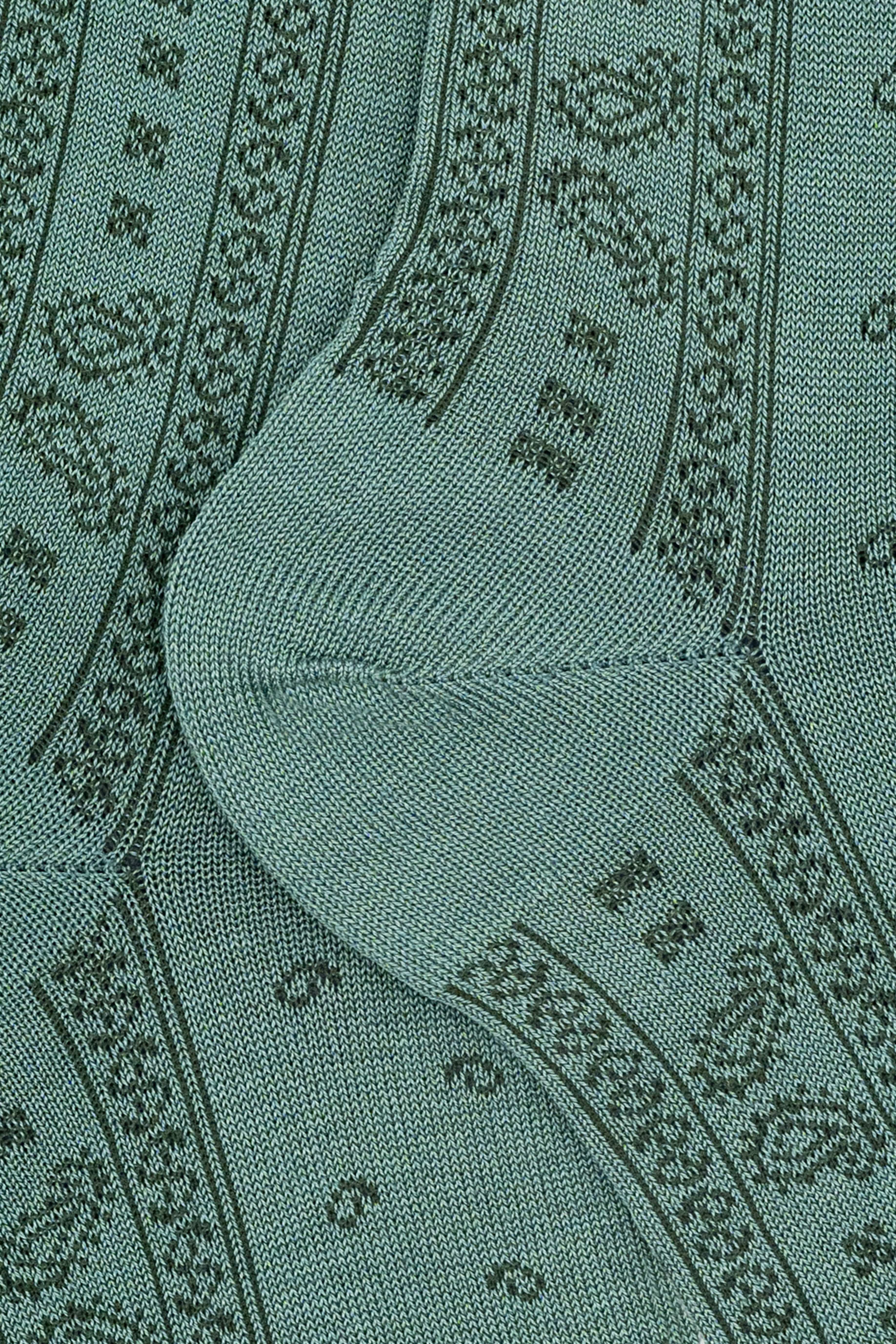 Calze Corte in Cotone Fantasia Bandana - VERDE