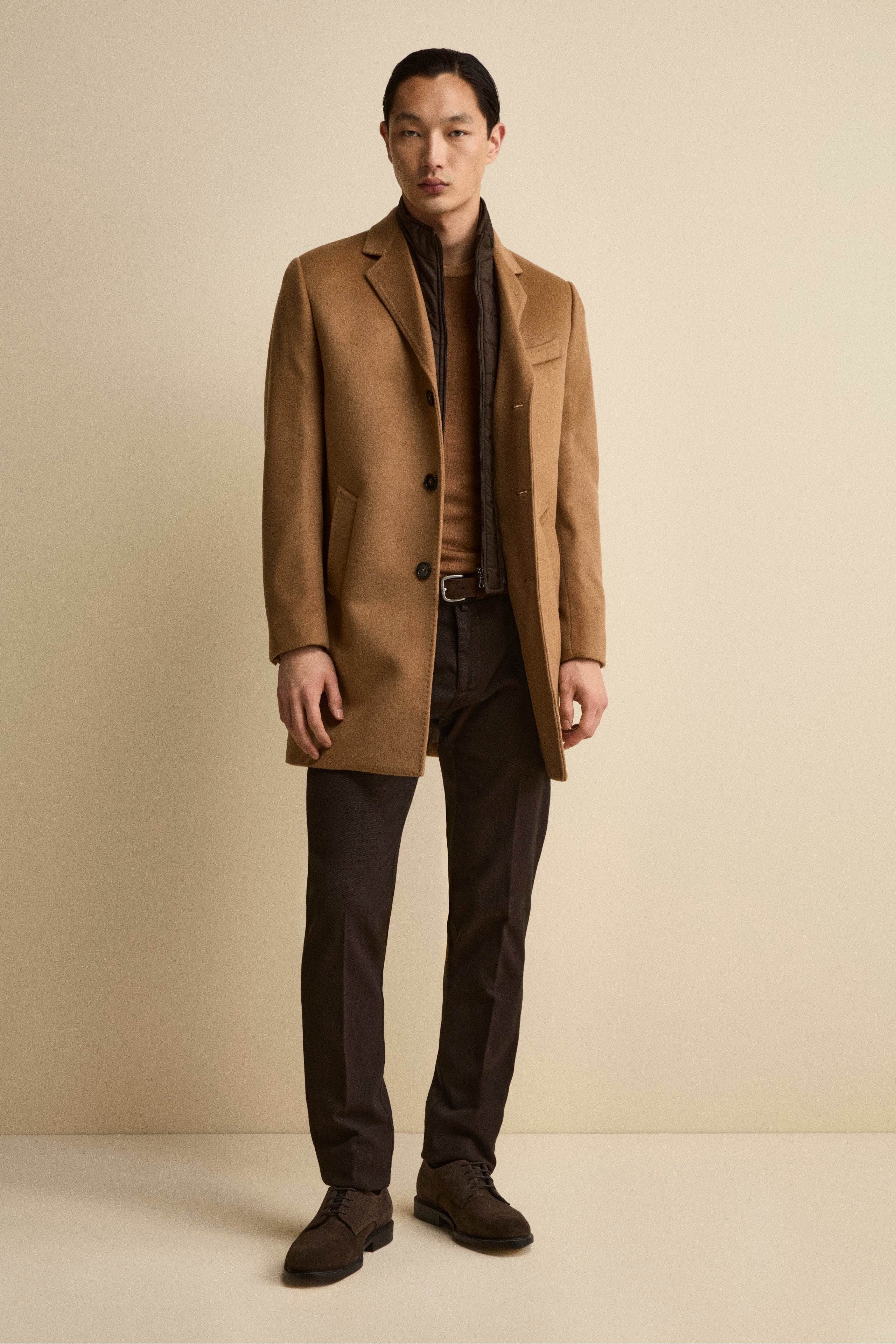 Wool and cashmere coat - CAMEL