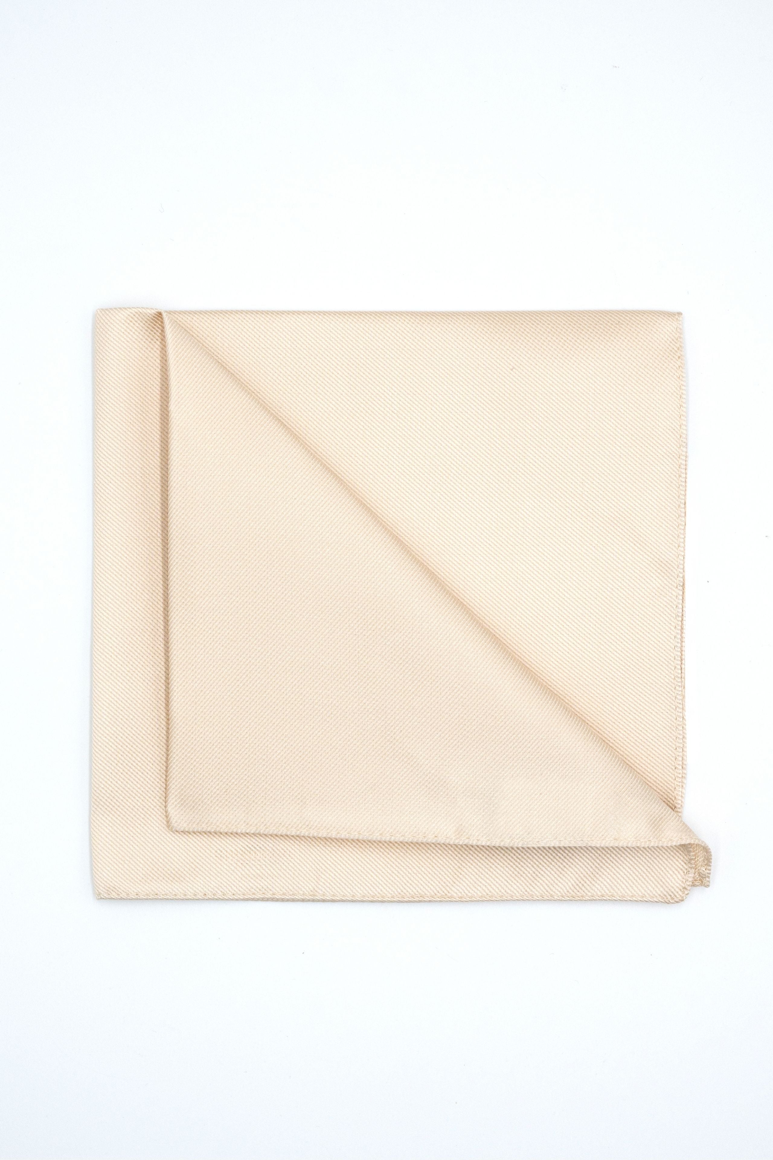 Pocket Square in Pure Silk - Cream white