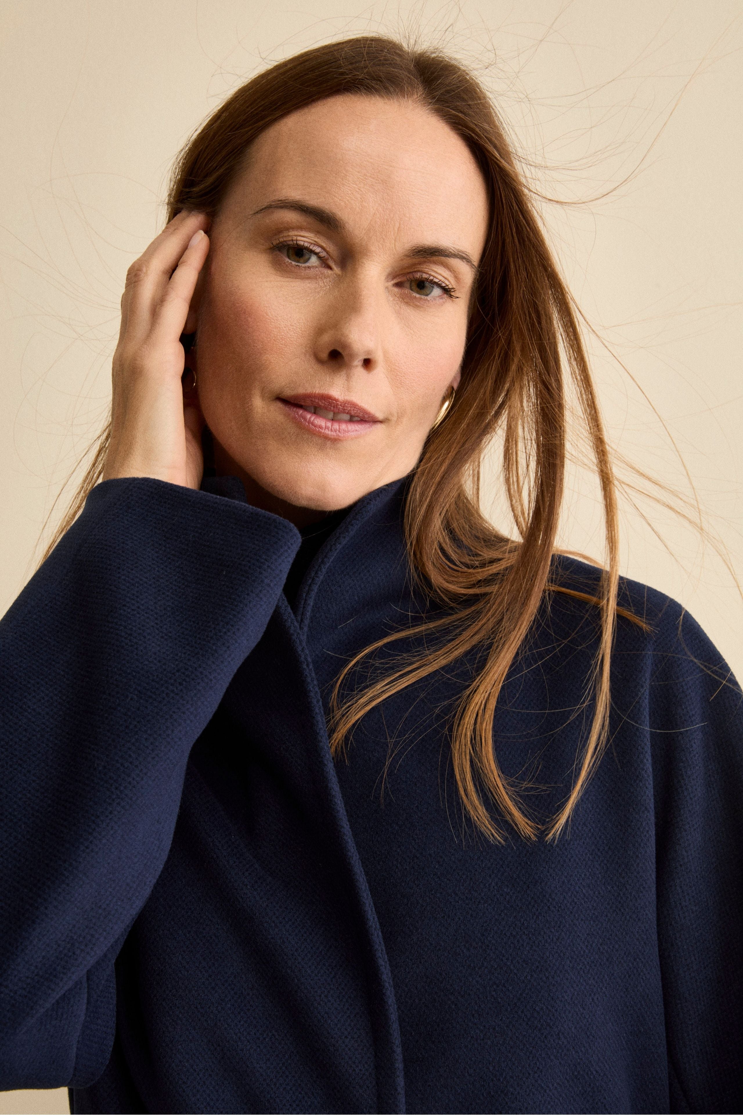 Long Lined Belted Coat - BLUE