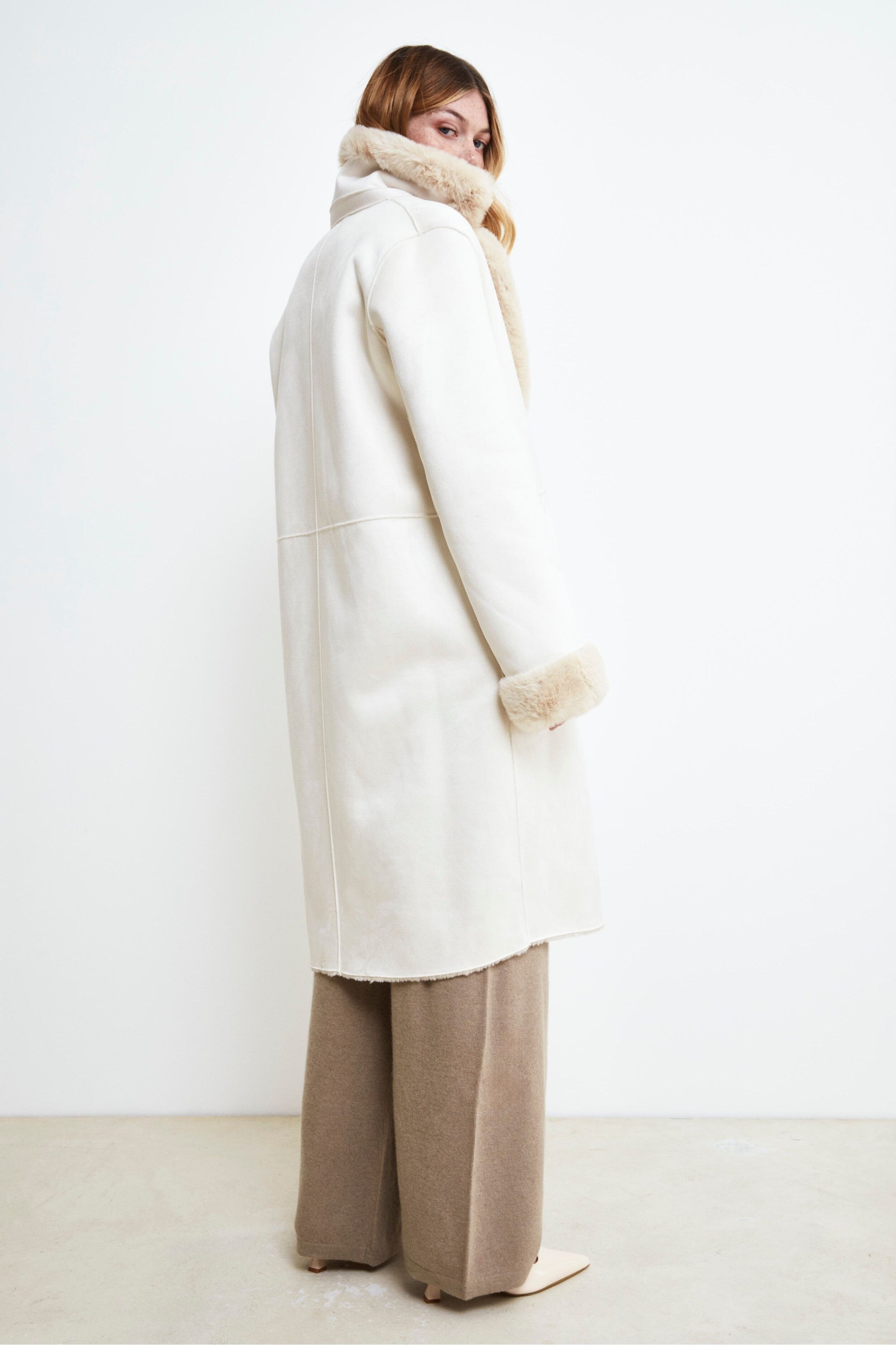 Cappotto Midi Eco-Montone - MANDORLA