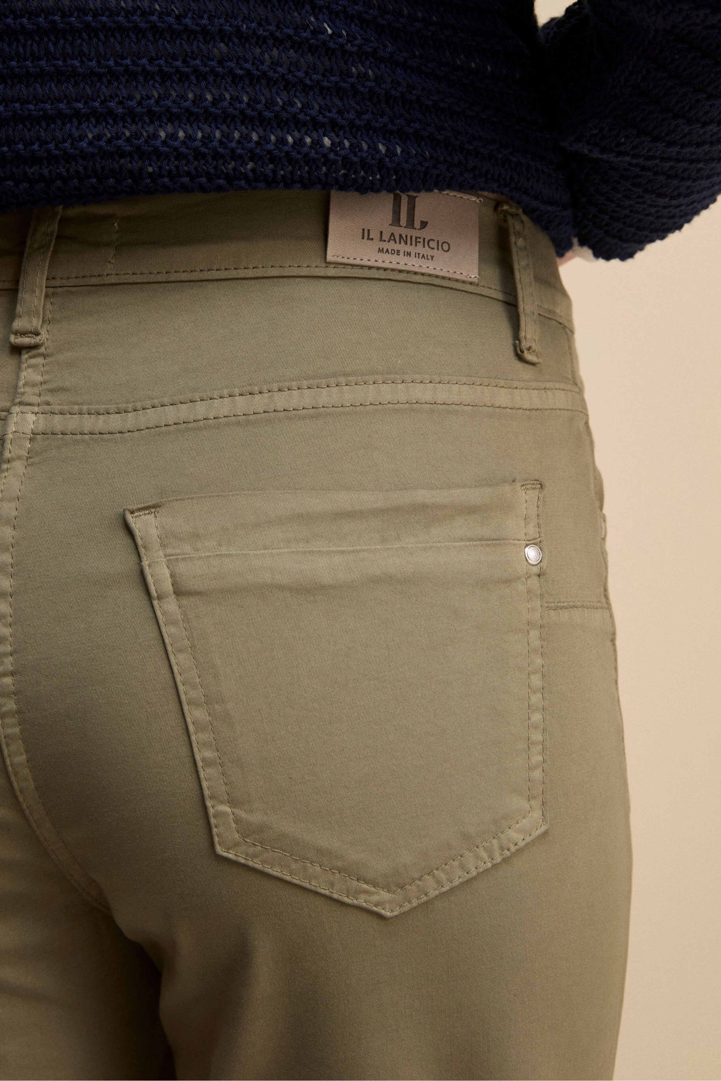 Pantaloni Slim Cinque Tasche - VERDE MILITARE