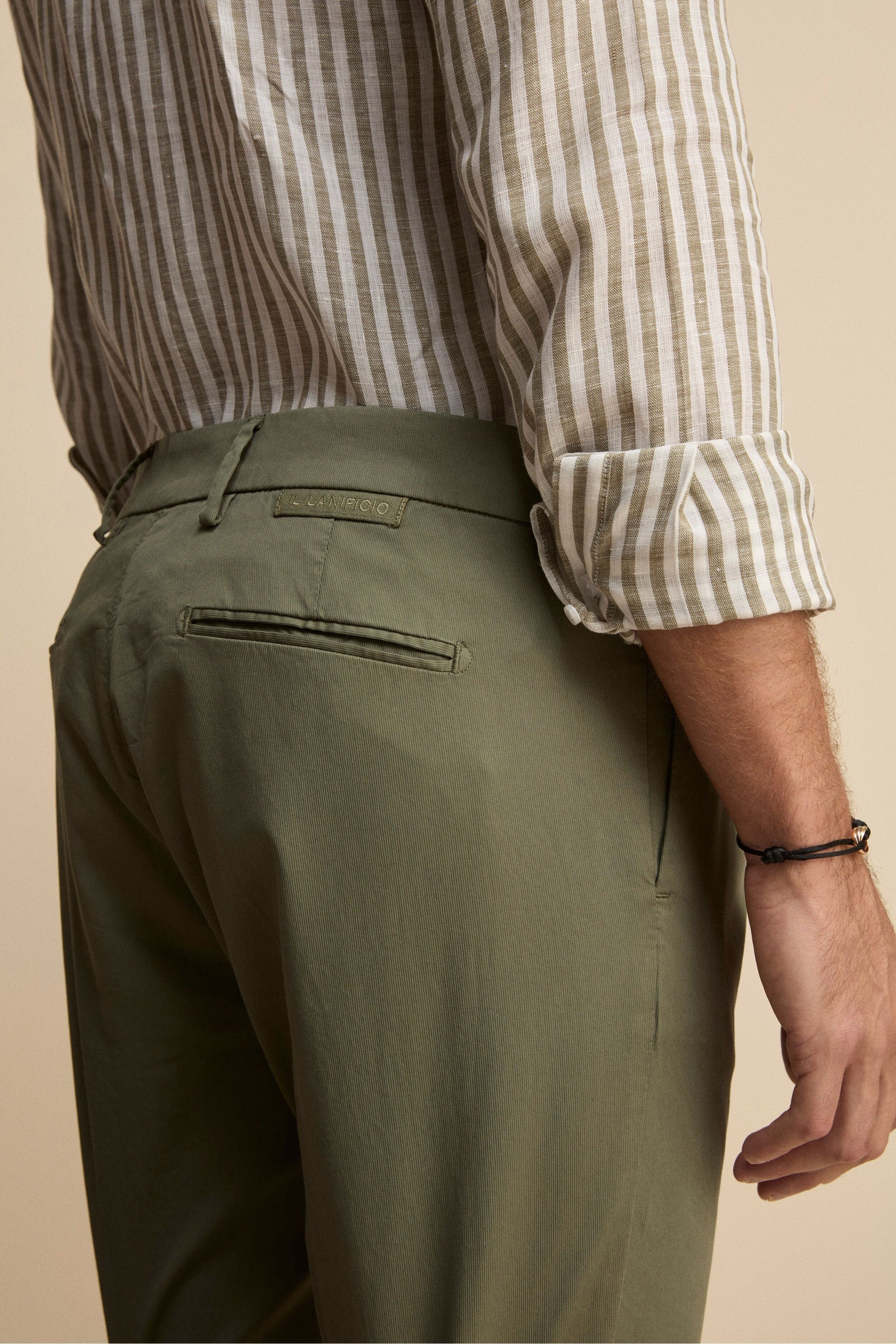 Pantalone Carrot in Cotone Piquet - VERDE