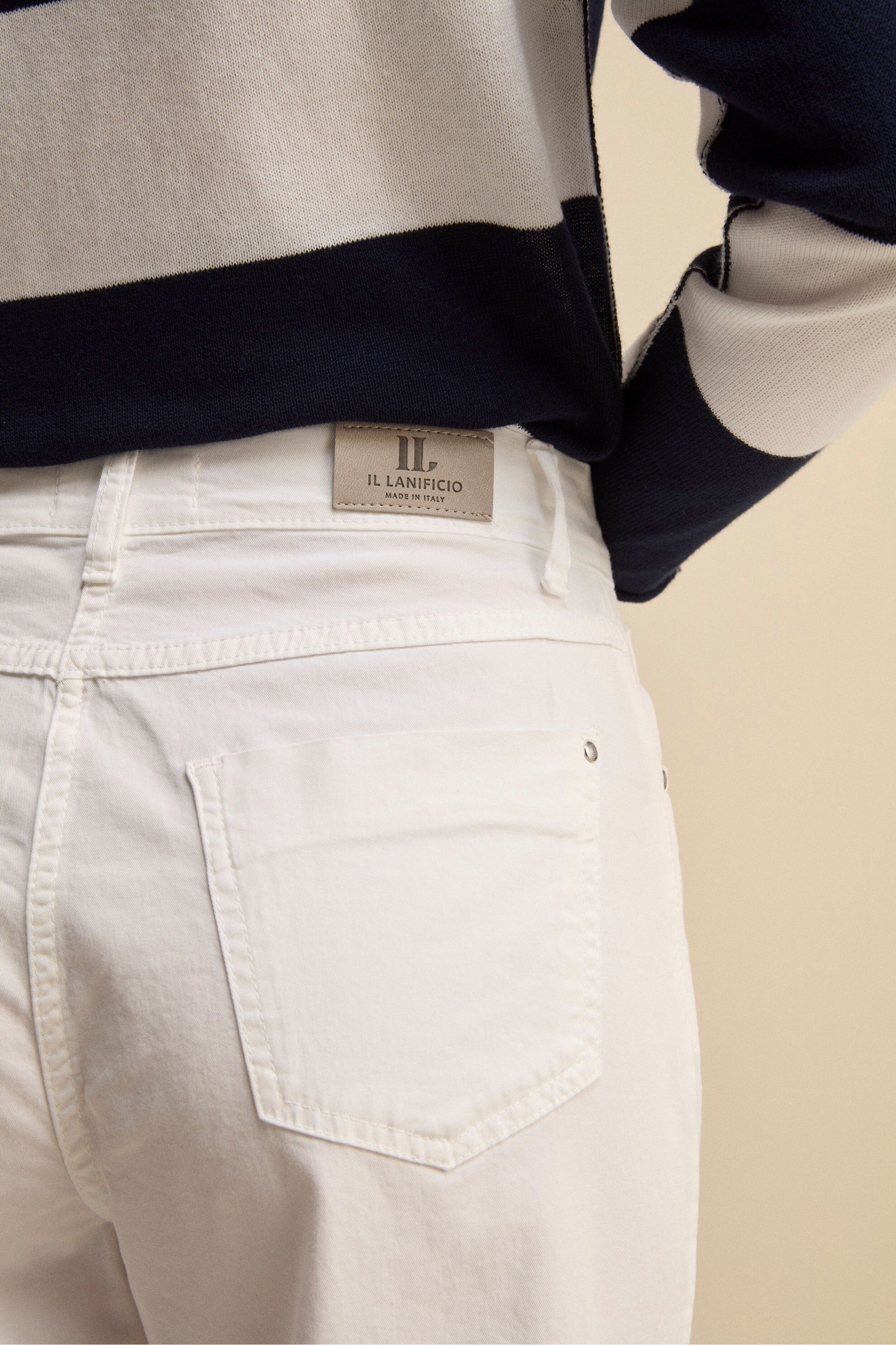 Pantalone Cinque Tasche a Gamba Larga - BIANCO