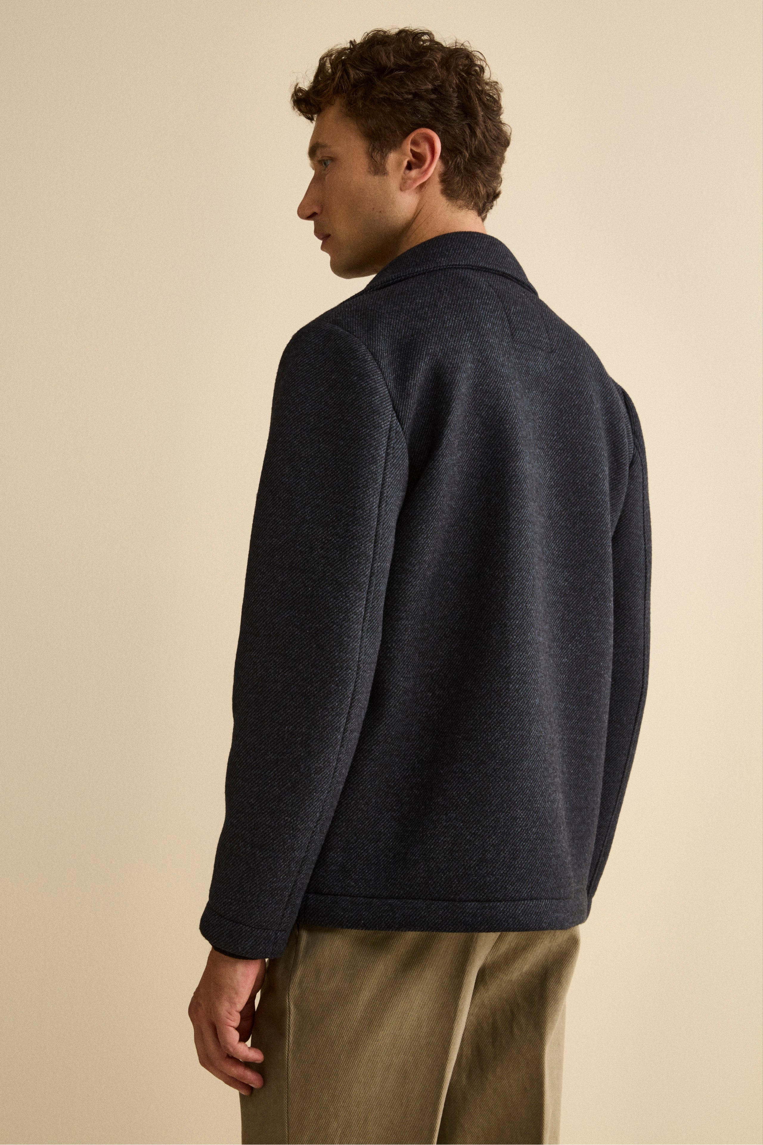 Worker Jacket in Prince of Wales Check - BLUE/BLACK PATTERN