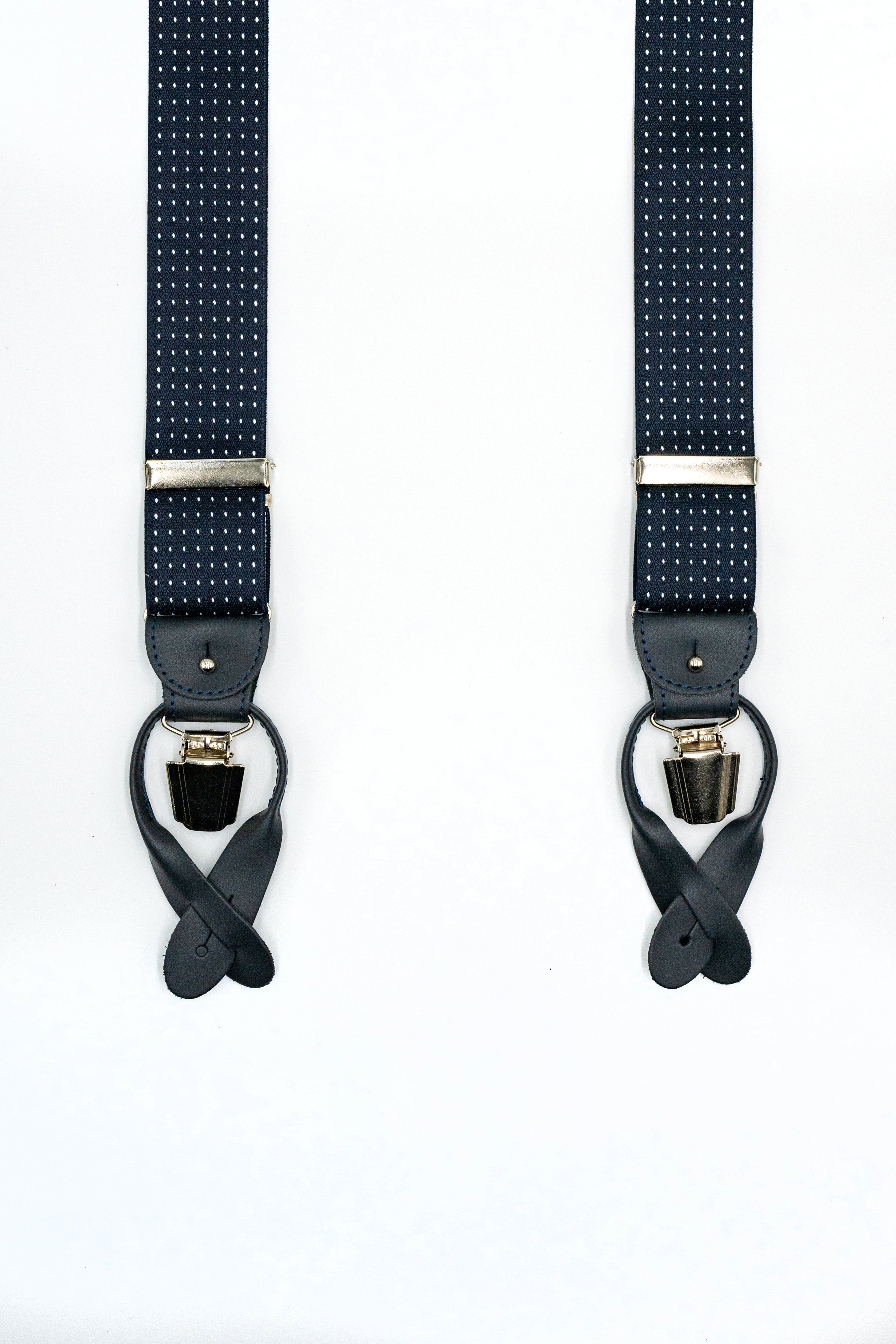 Bretelle Elasticizzate con Clip e Asole in Pelle - POIS BLU