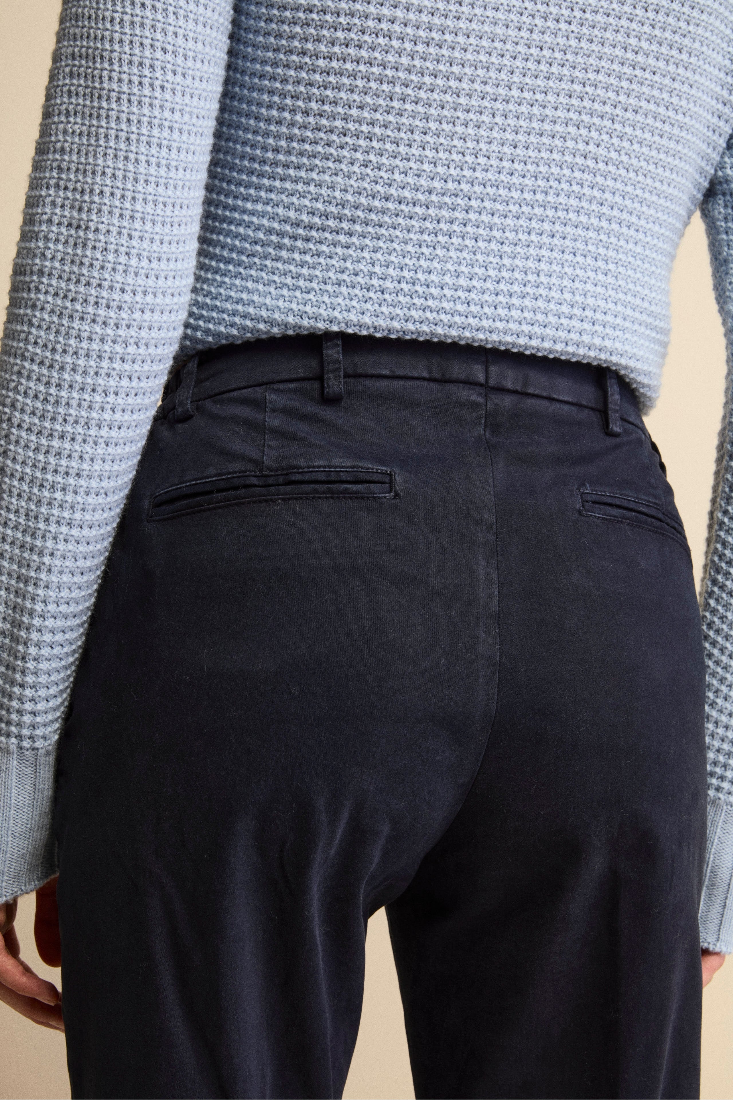 Regular-Fit Trousers with Elastic Waist - BLUE