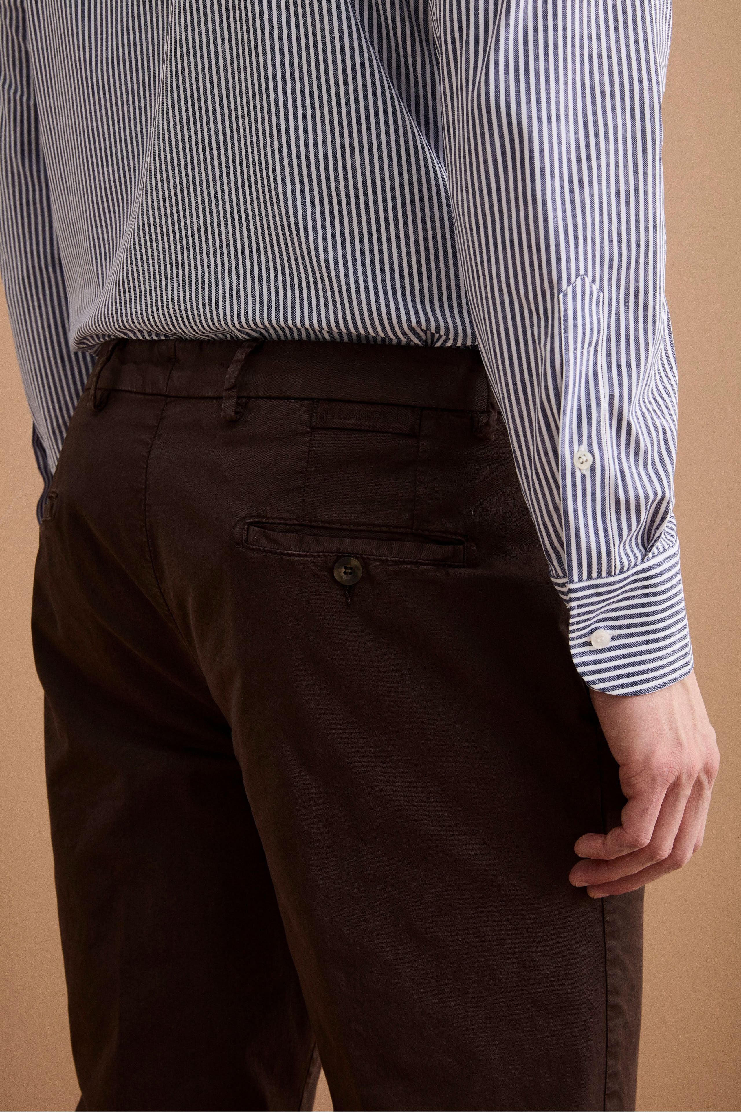 Herren Regular-Fit-Hose aus Baumwollgabardine - braun