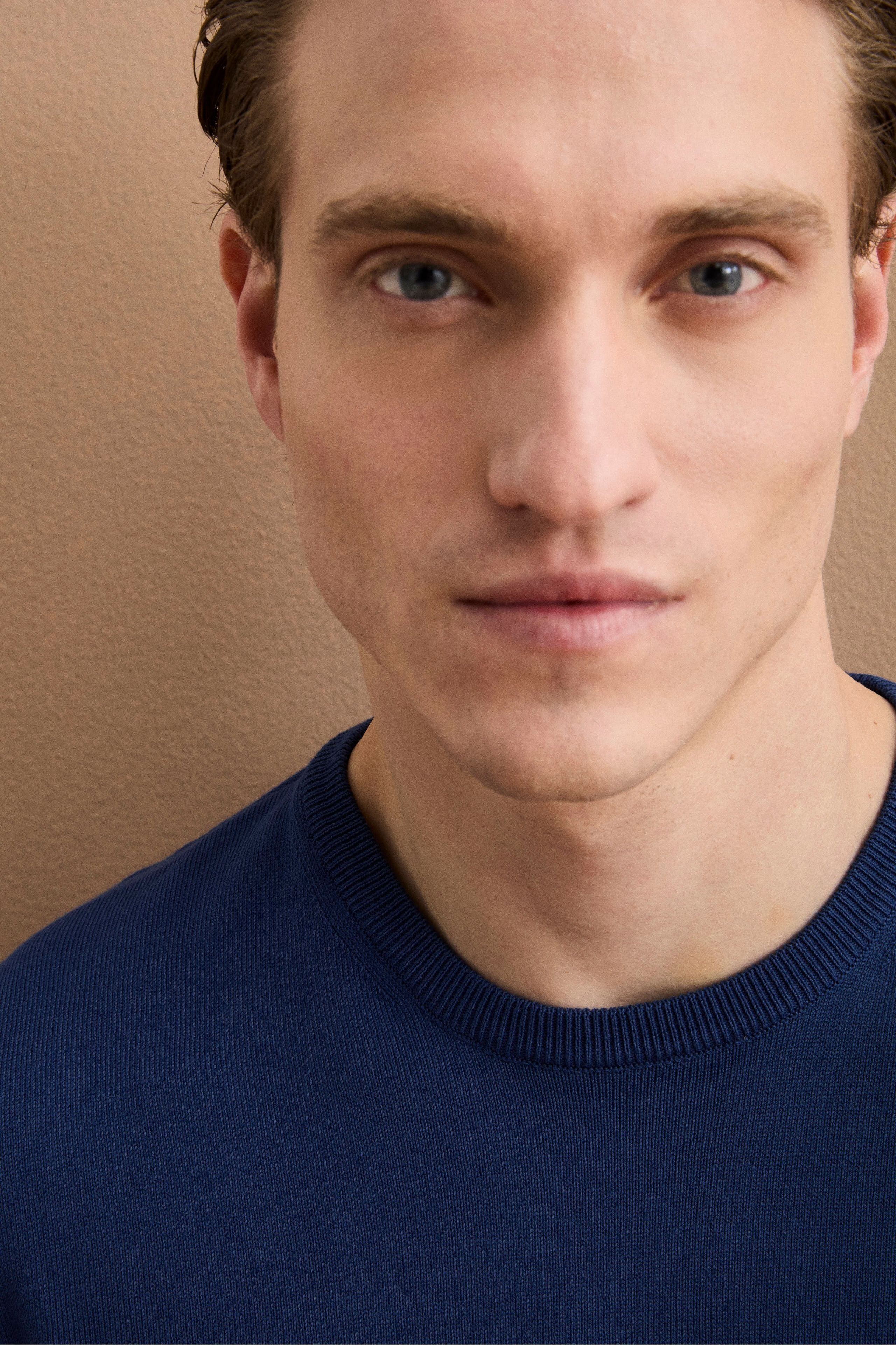 Baumwollpullover mit Rundhalsausschnitt - Luftwaffe blau