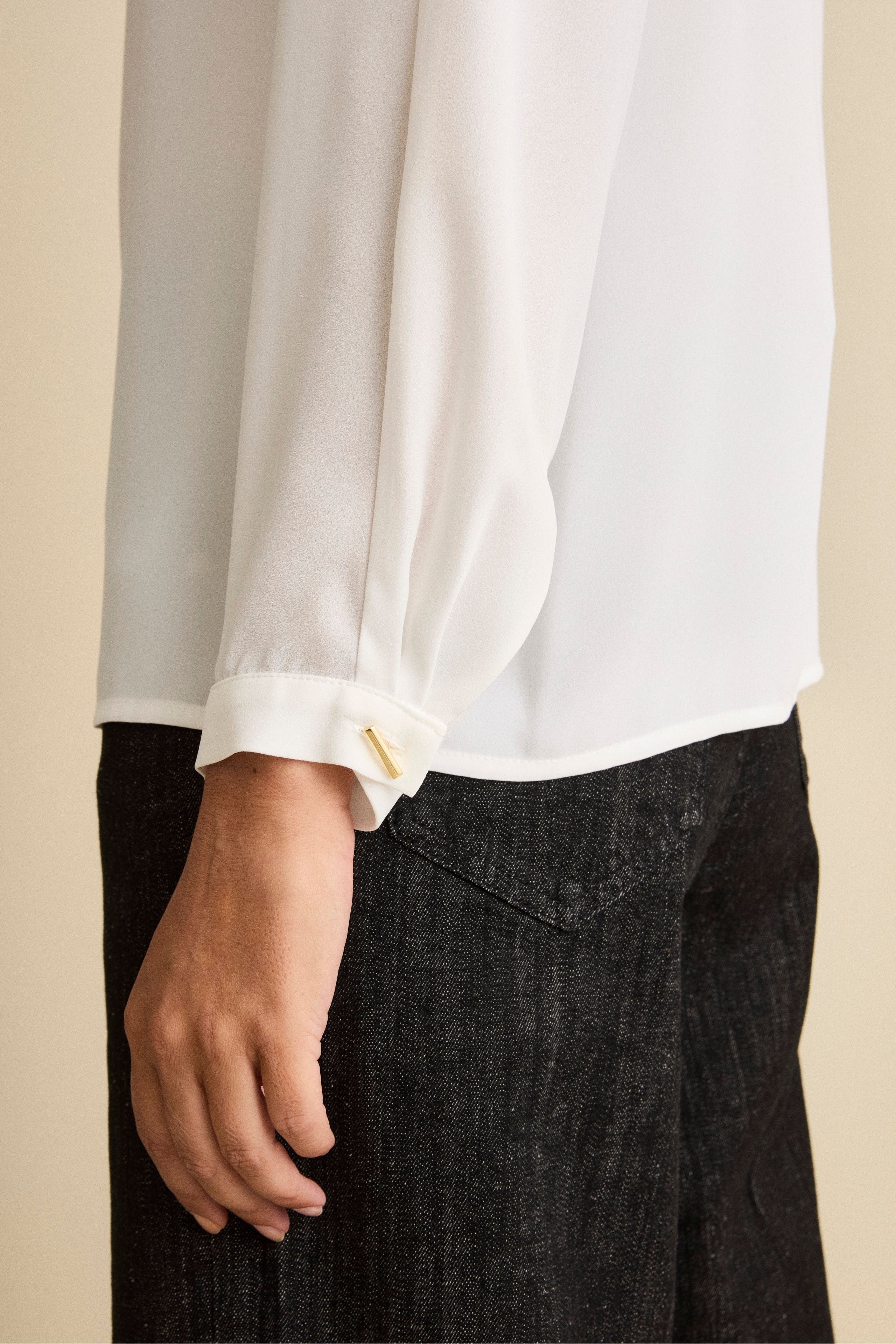 Oversized Raglan Blouse in Double Yarn - CREAM