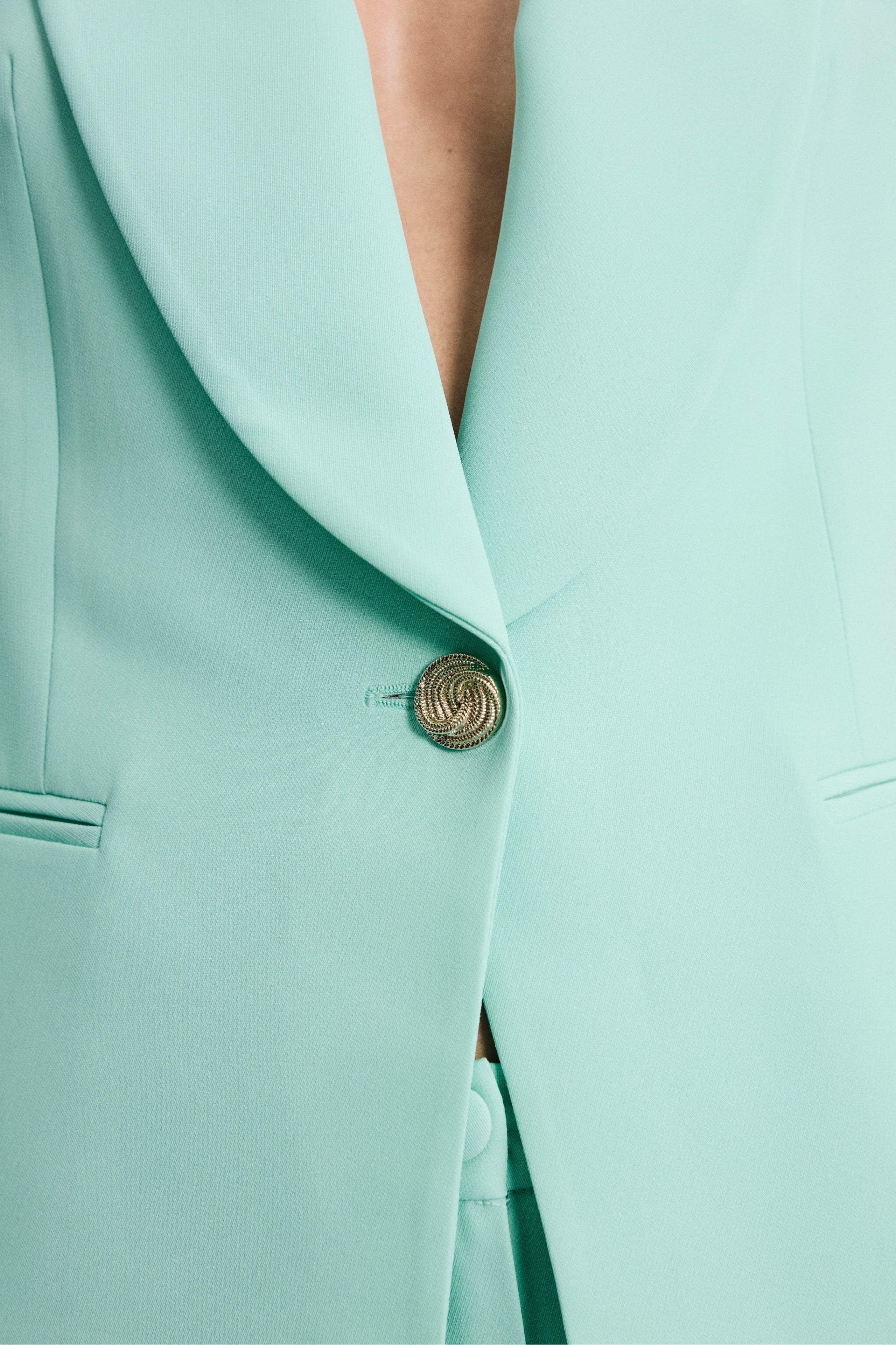 Giacca Twill Cerimonia con Collo Sciallato - ACQUA