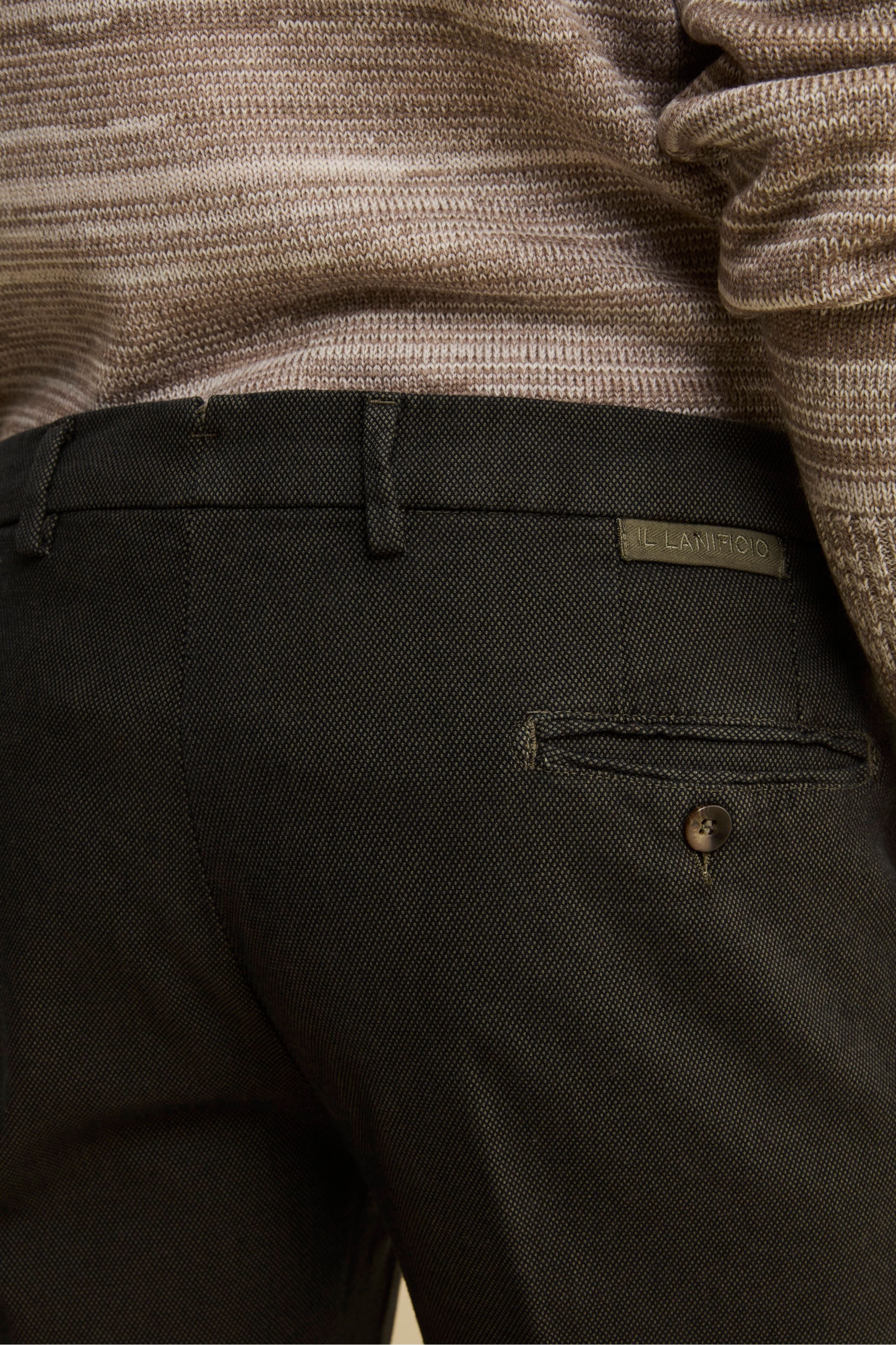 Birdseye Slim-Fit Cotton Trousers - GREEN