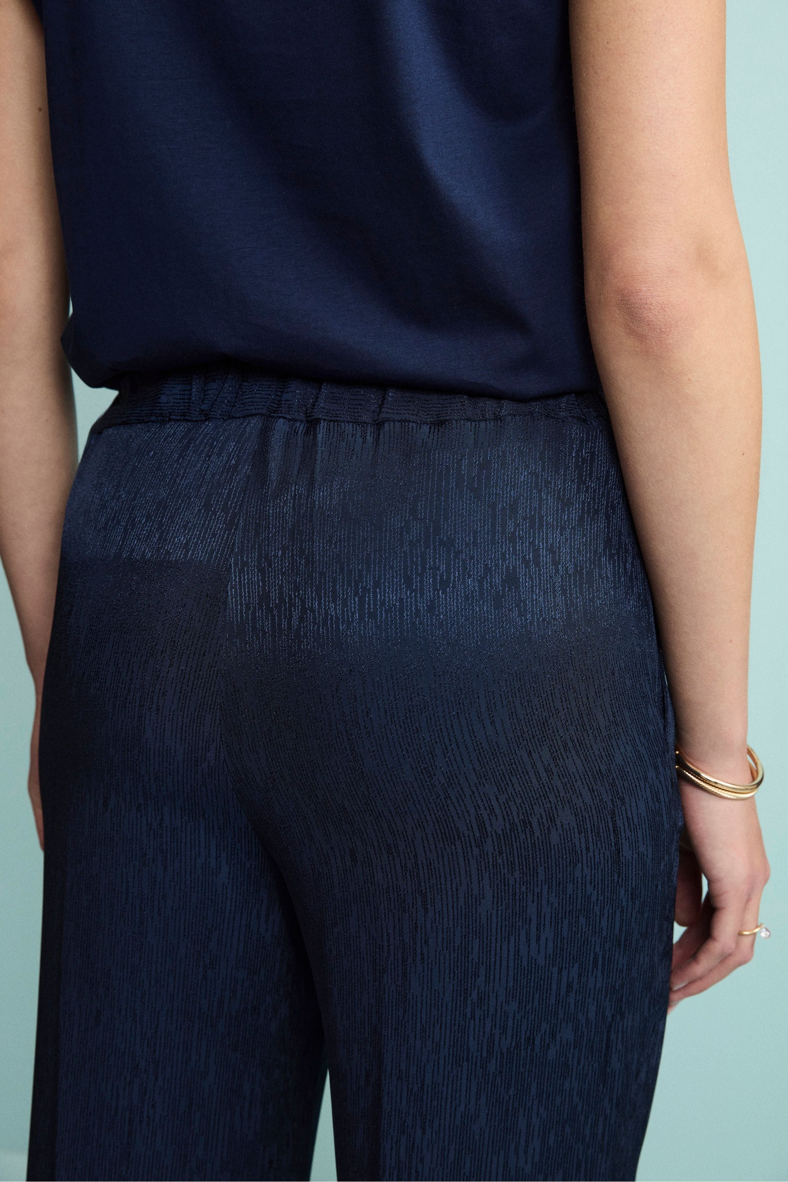 Pantalone Jacquard Morbido da Cerimonia - BLU