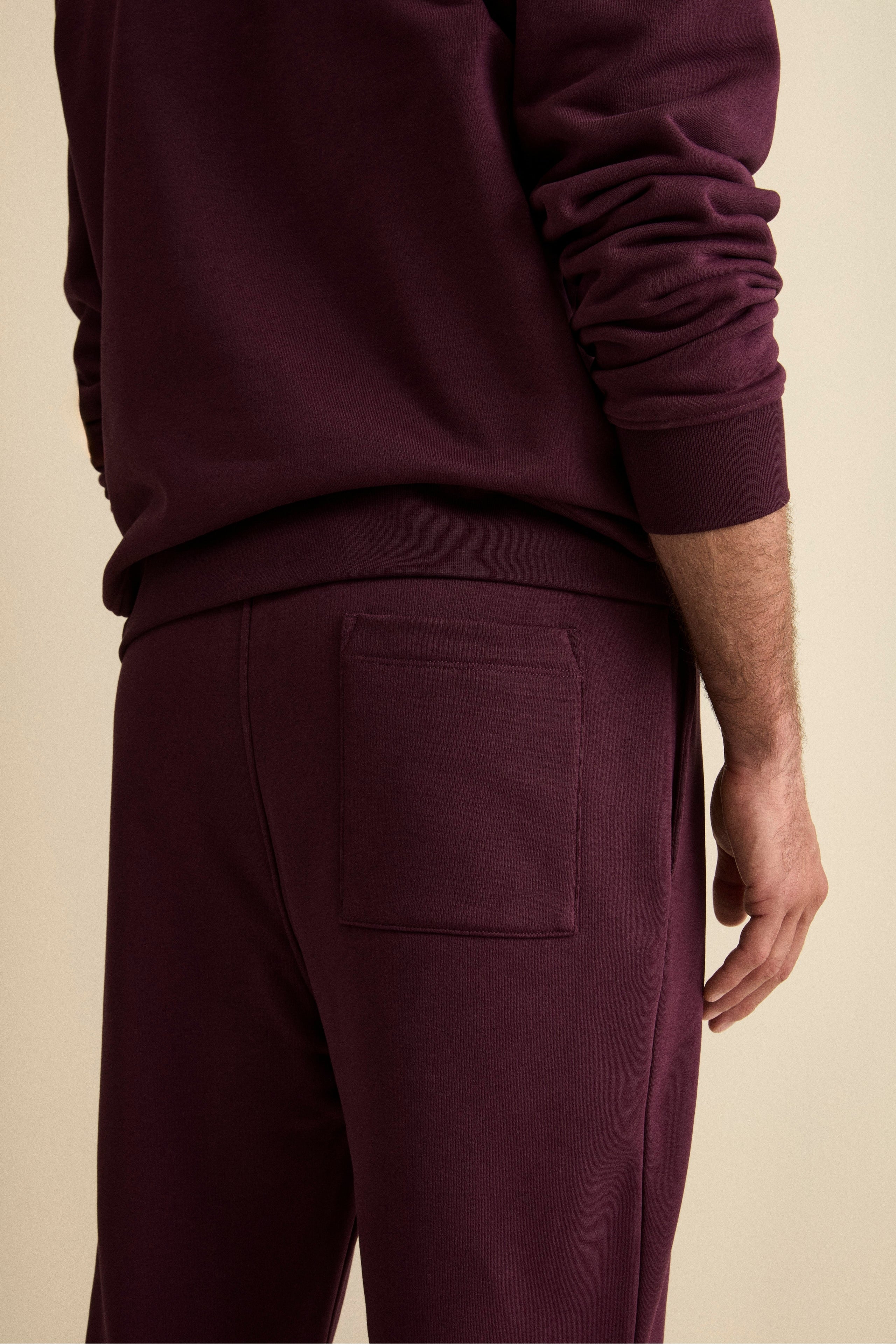 Wide-Leg Sport Trousers - Wine red