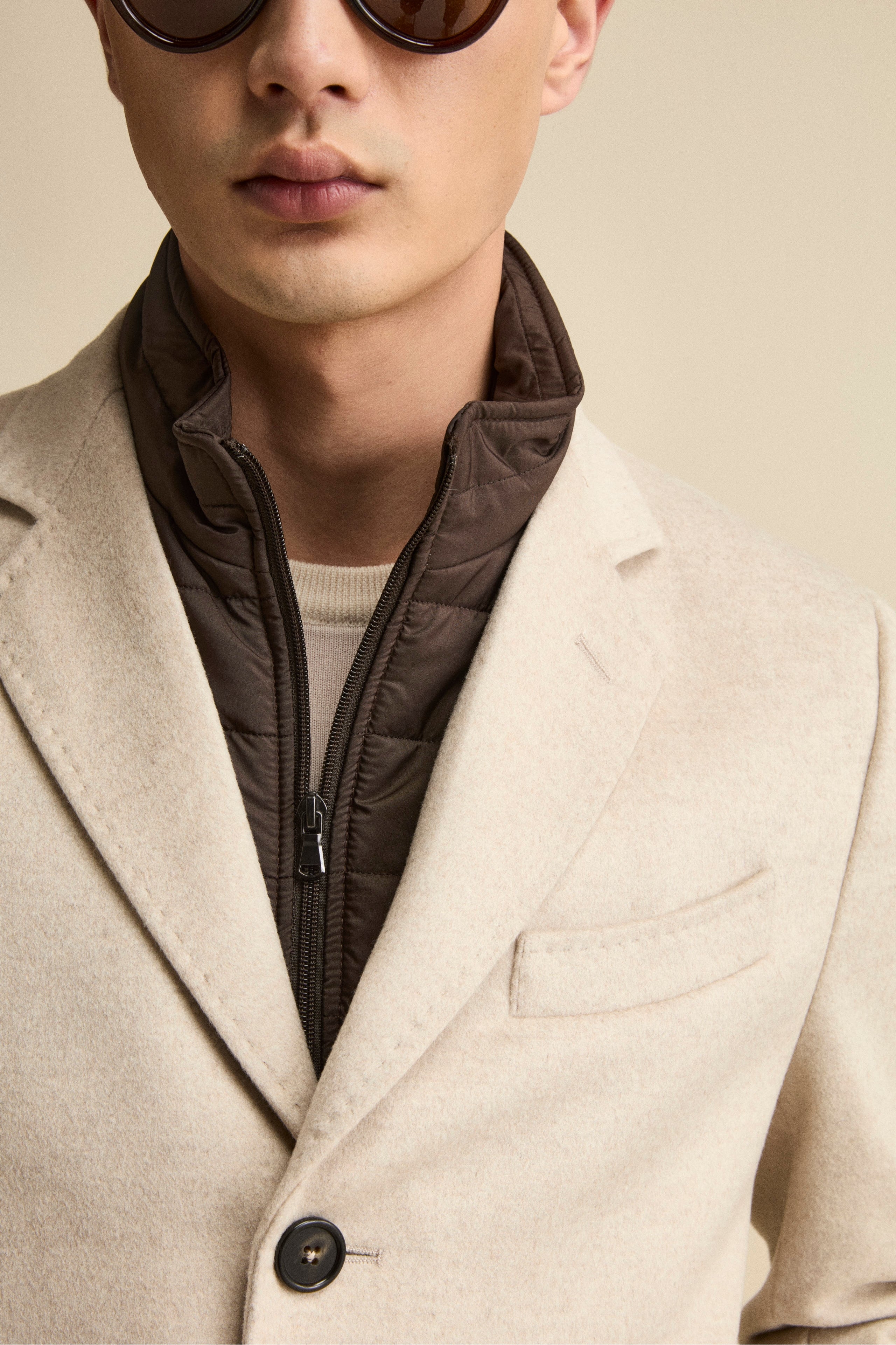 Wool and cashmere coat - BEIGE