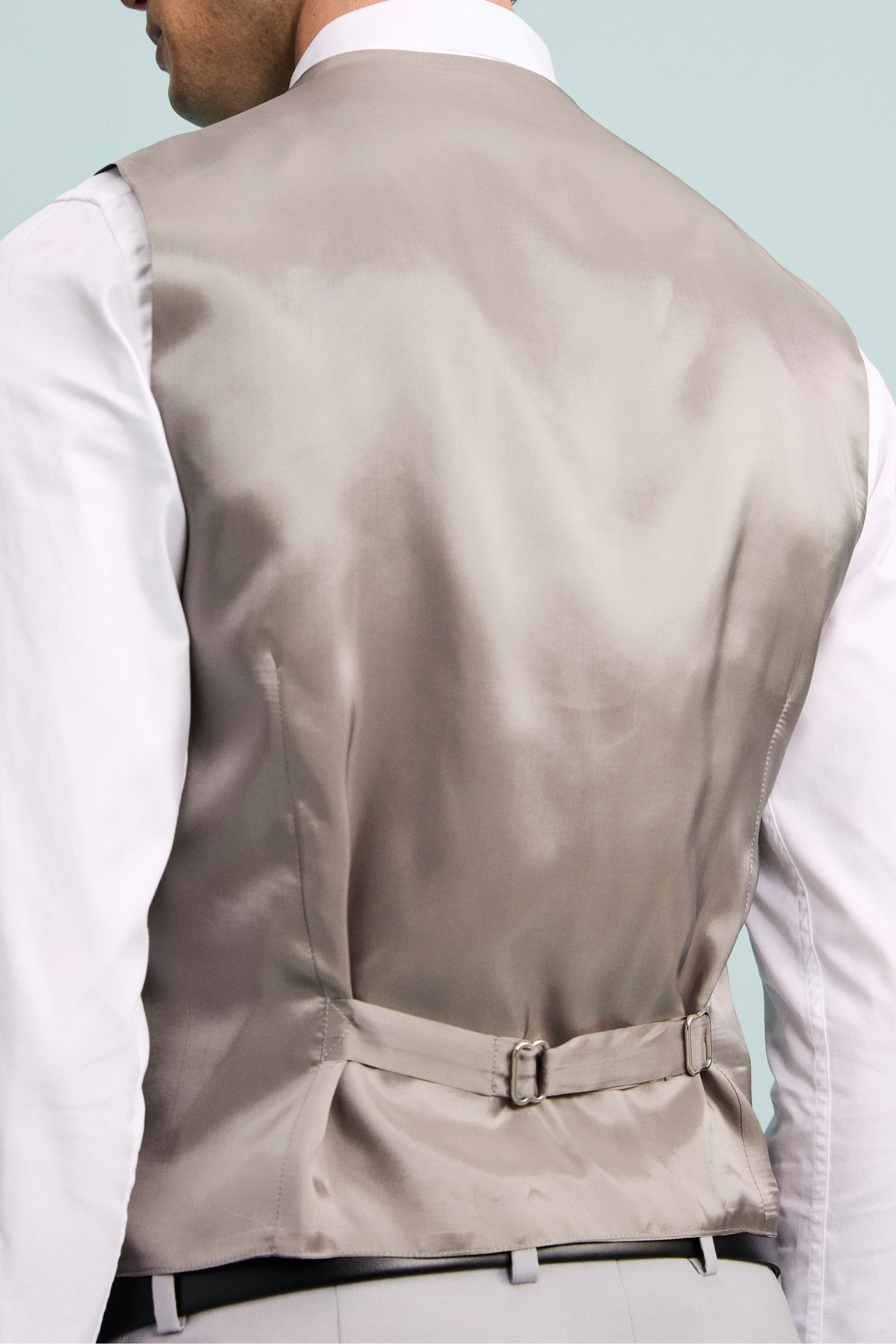 Abito Elegante Monopetto in Lana Vergine con Gilet - GRIGIO CHIARO