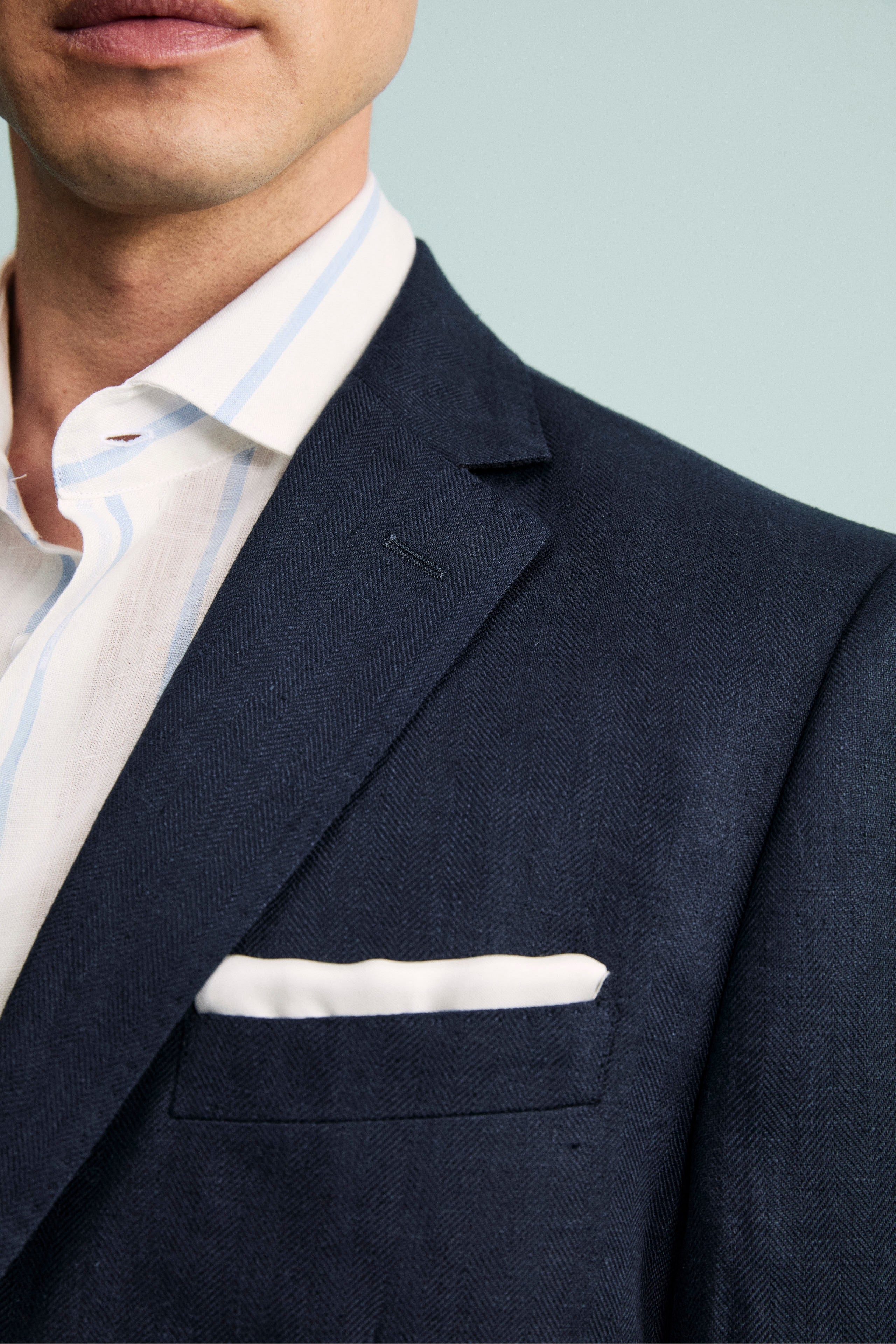 Abito Spigato Monopetto in Lino - NAVY